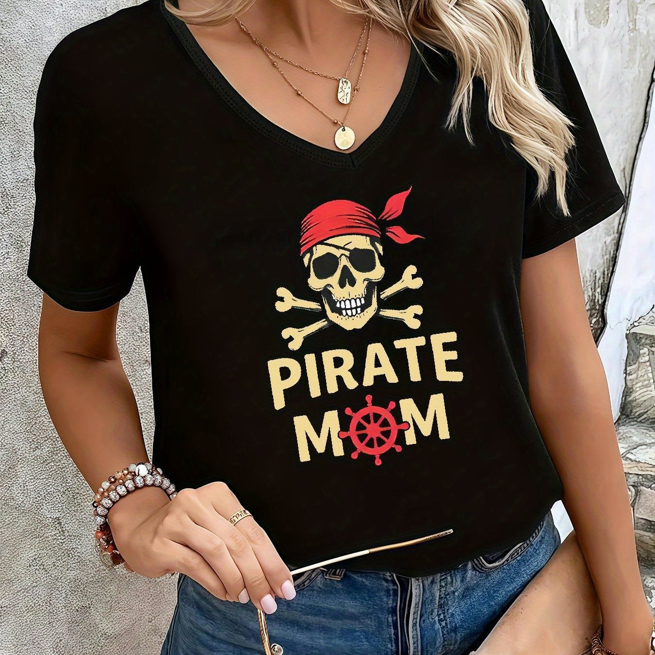 TEMU Women's Casual T-shirt Women's Top Graphic Print T-shirt Spring Summer Autumn All Match