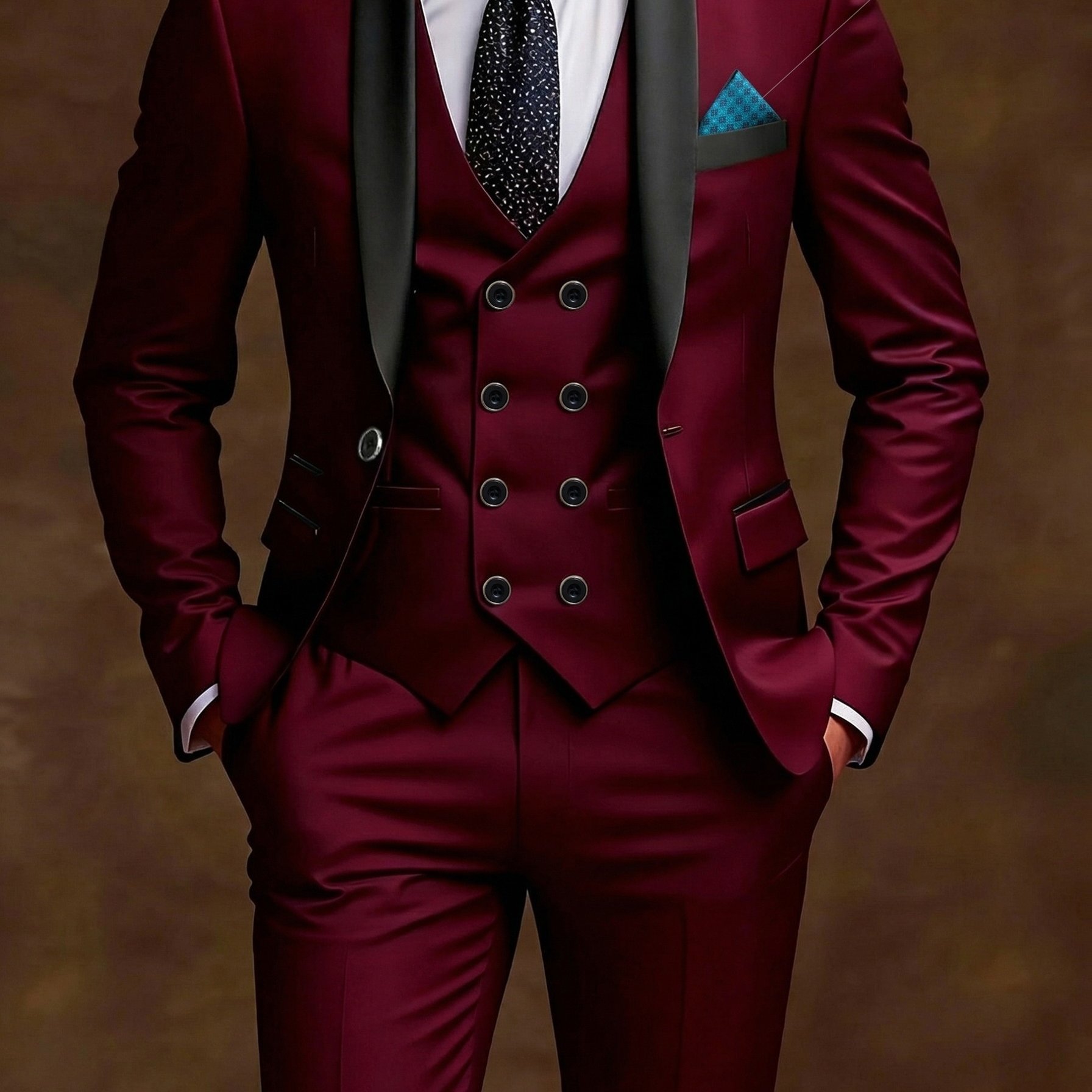 E-shop Elegantes 3-teiliges Herren-Anzug-Set – geschnittener Anzug Hose für Hochzeiten formelle Anlässe, geeignet für Bürobesprechungen elegante
