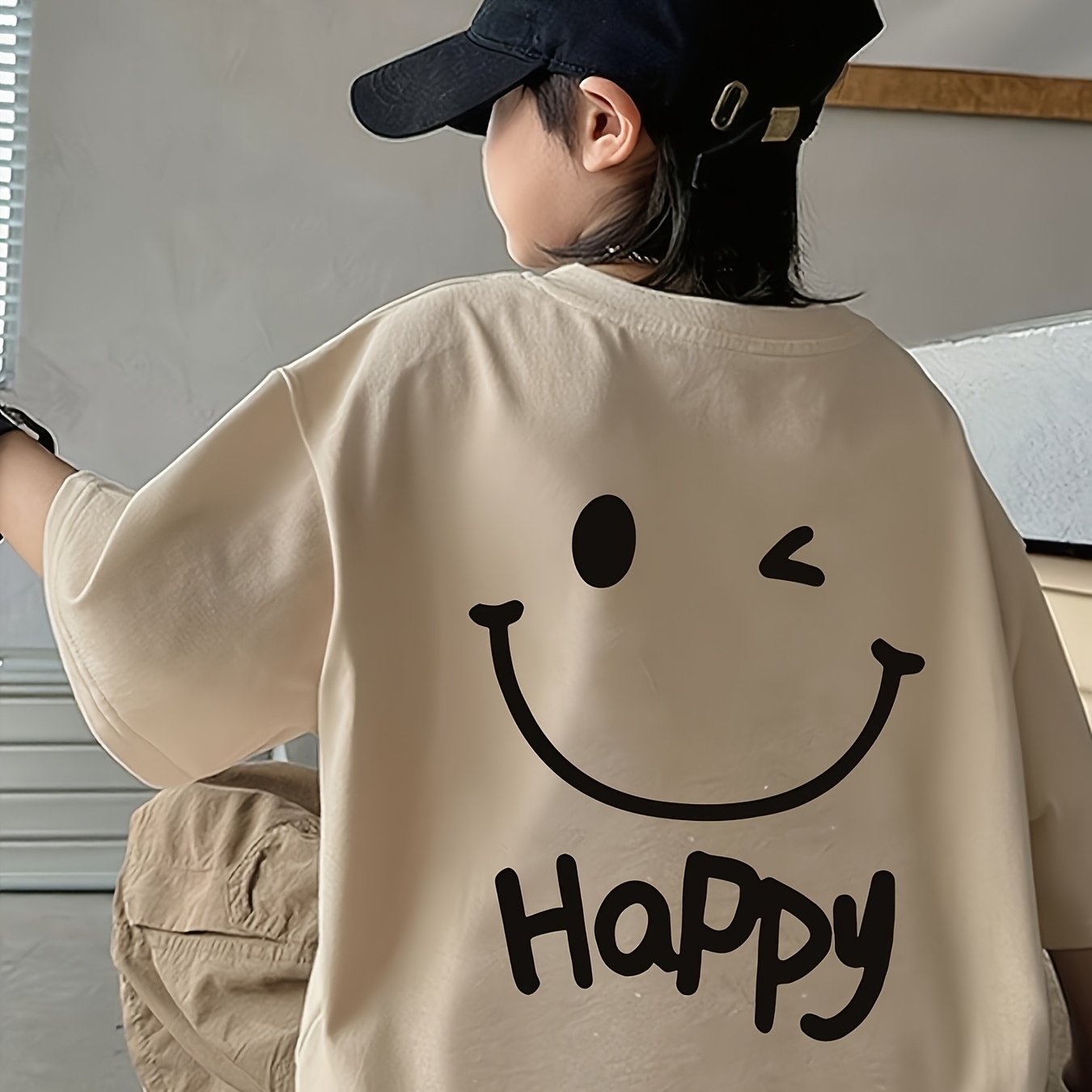 E-shop 2025 Kinderbekleidung Lockeres Kurzarm-T-Shirt für Jungen Mädchen für mittlere ältere Kinder