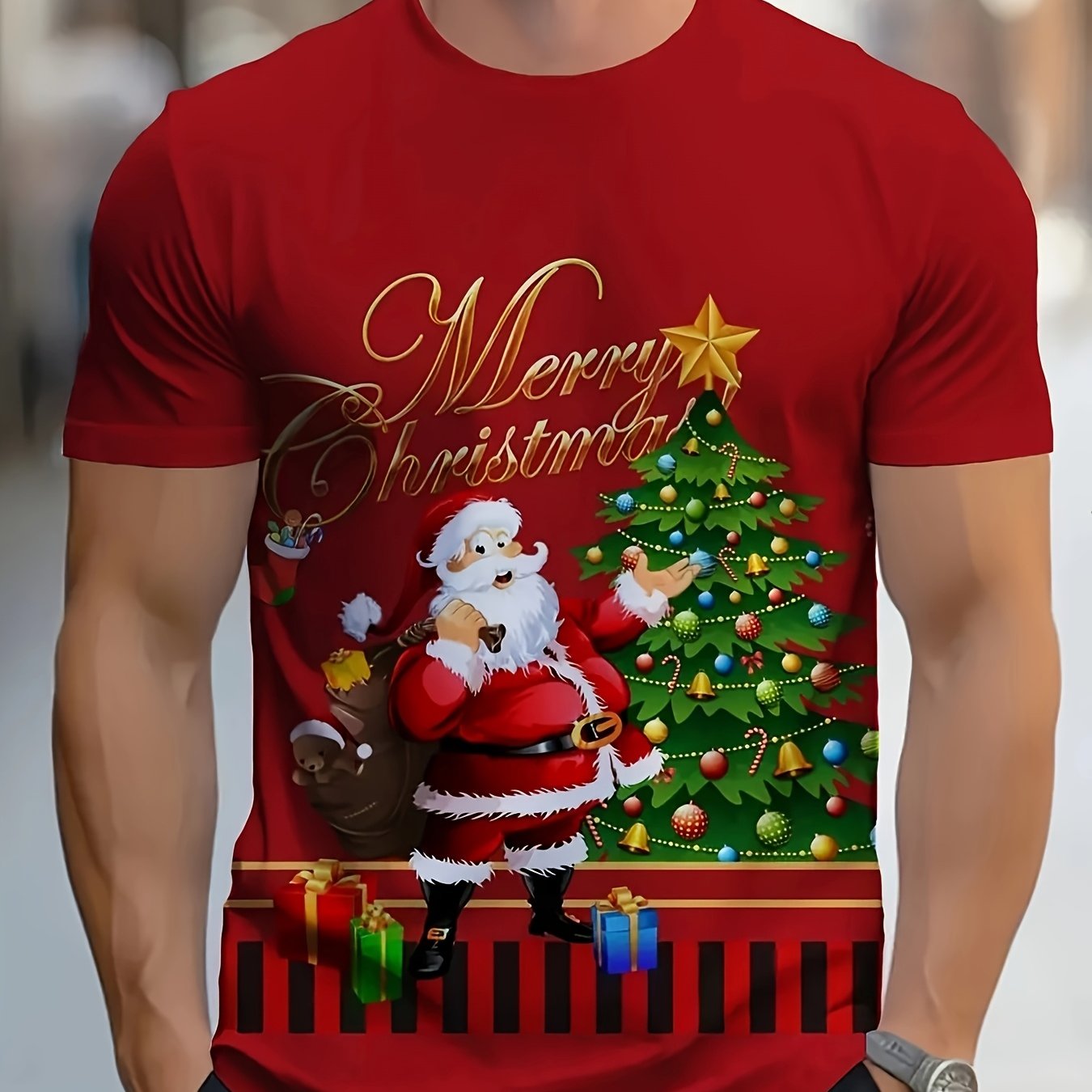 TEMU Men's Stylish Casual Short-sleeve T-shirt, Mens Gifts Ideas