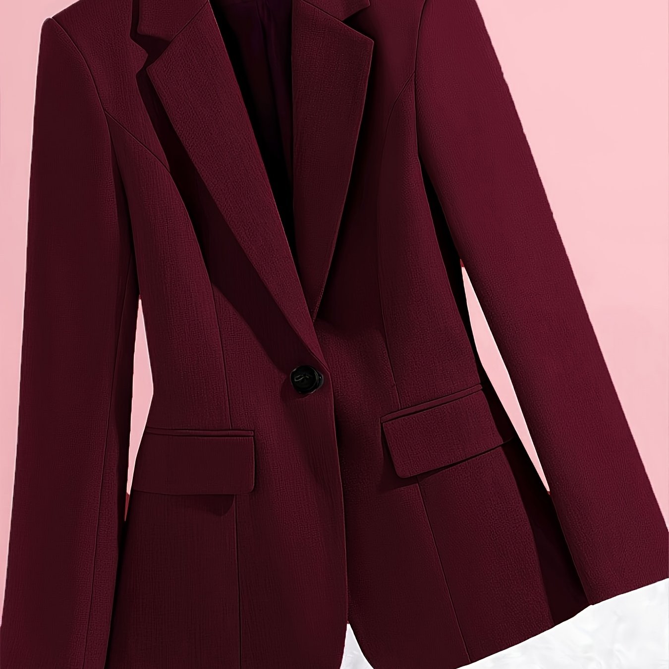 TEMU Suit Jacket 1pc Women' Color Button-front Lapel Premium Casual Versatile Fashion Elegant Blazer [ns702]