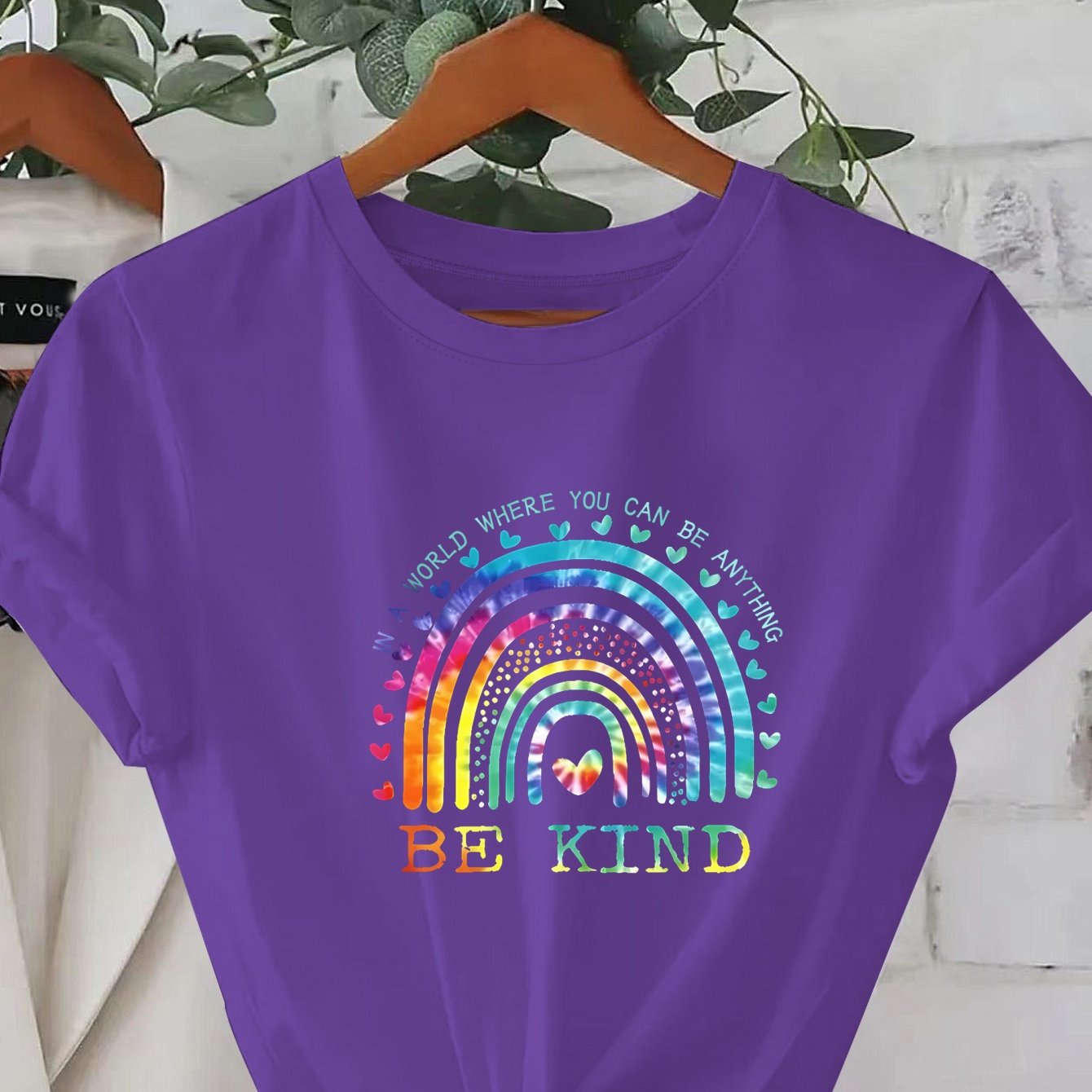 TEMU Plus Size, Fashionable Round-neck Short-sleeve T-shirt With Pattern Print, Plus-size Women's Clothing, Women's Apparel