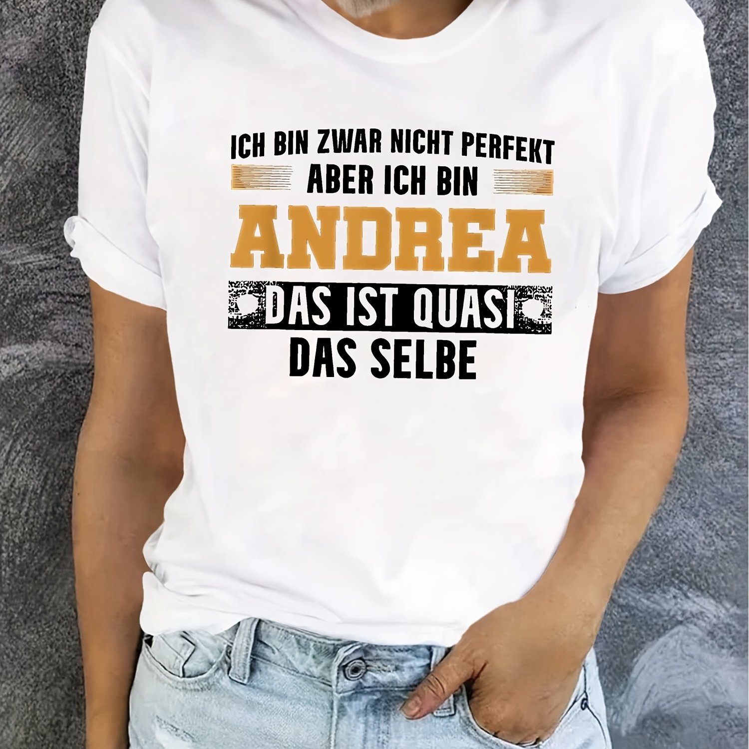 Image of I Am Women's T-shirt - Casual Short Sleeve Round Neck Blouse Suitable For - Wear, -line Regular Fit With Signature Lettering, Machine Washable Everyday Basic Top For Office & Outfits
