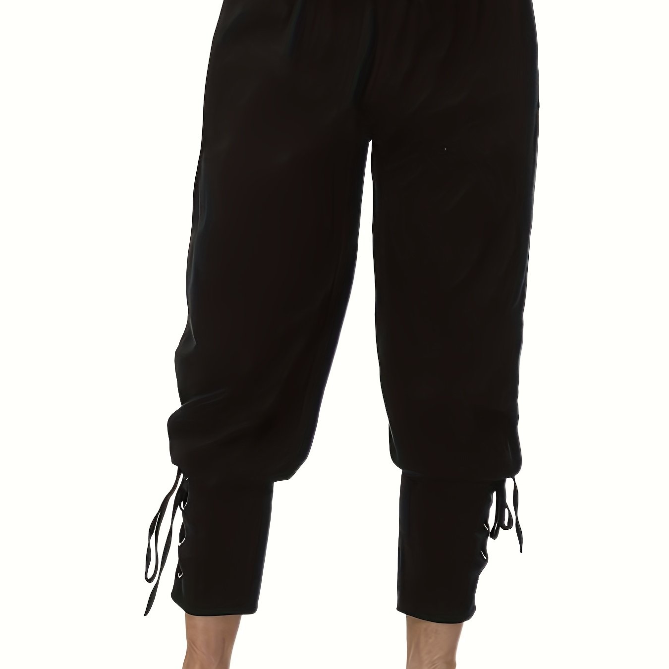 1pc Medieval Viking Pirate Casual Trousers Men's Drawstring Joggers European Renaissance Leg-binding Long Pants