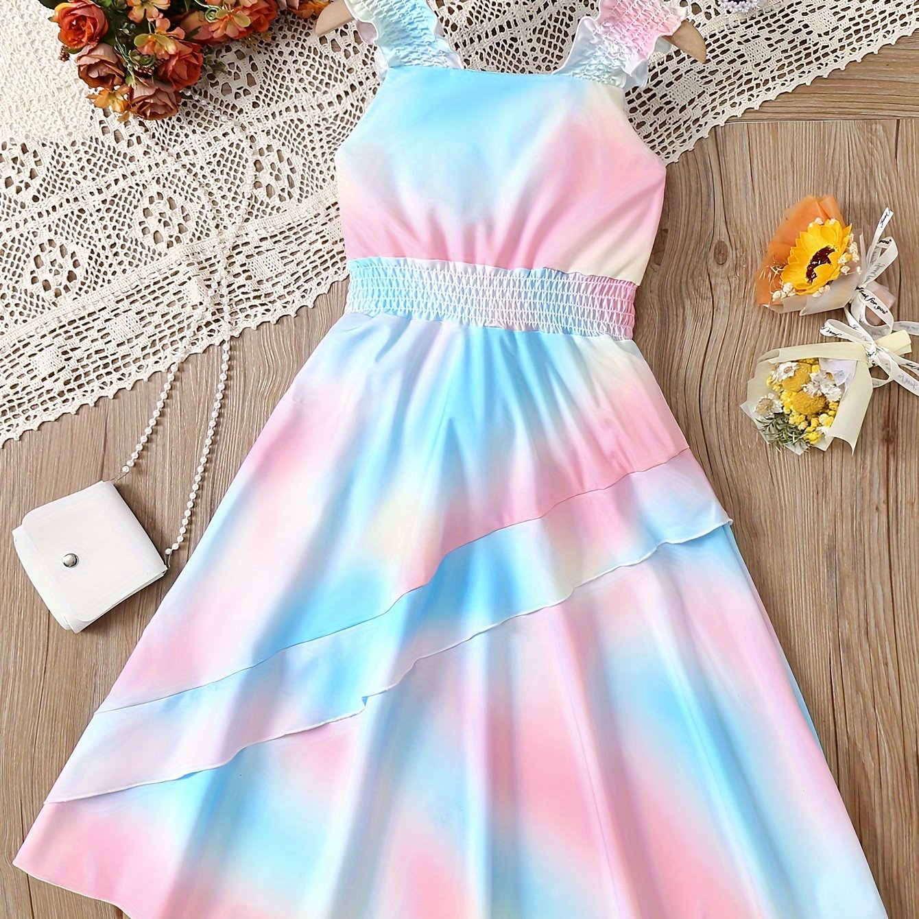 Image of Spaghetti Strap Tie-back Dress