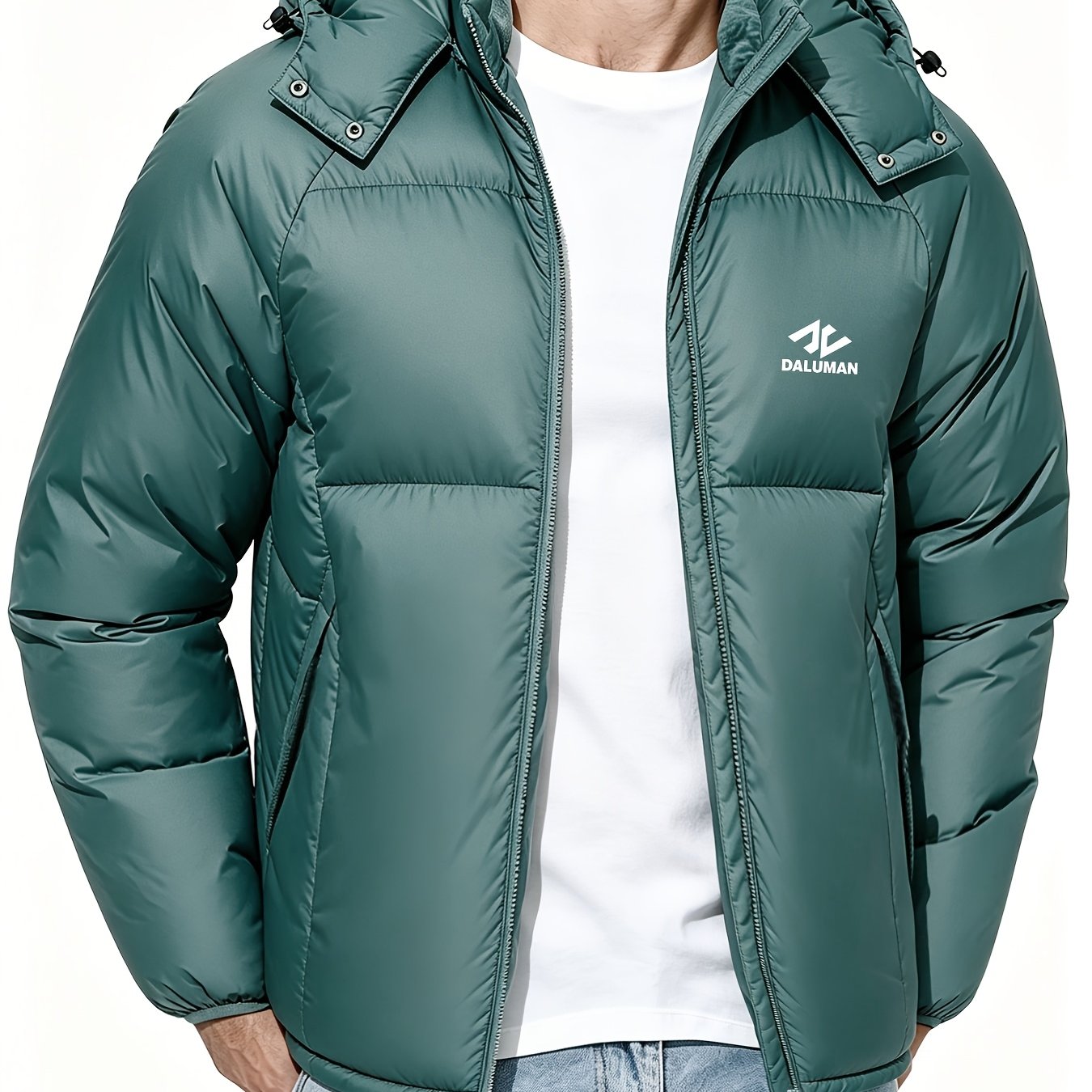 Men's Hooded Padded Jacket with Detachable Hood