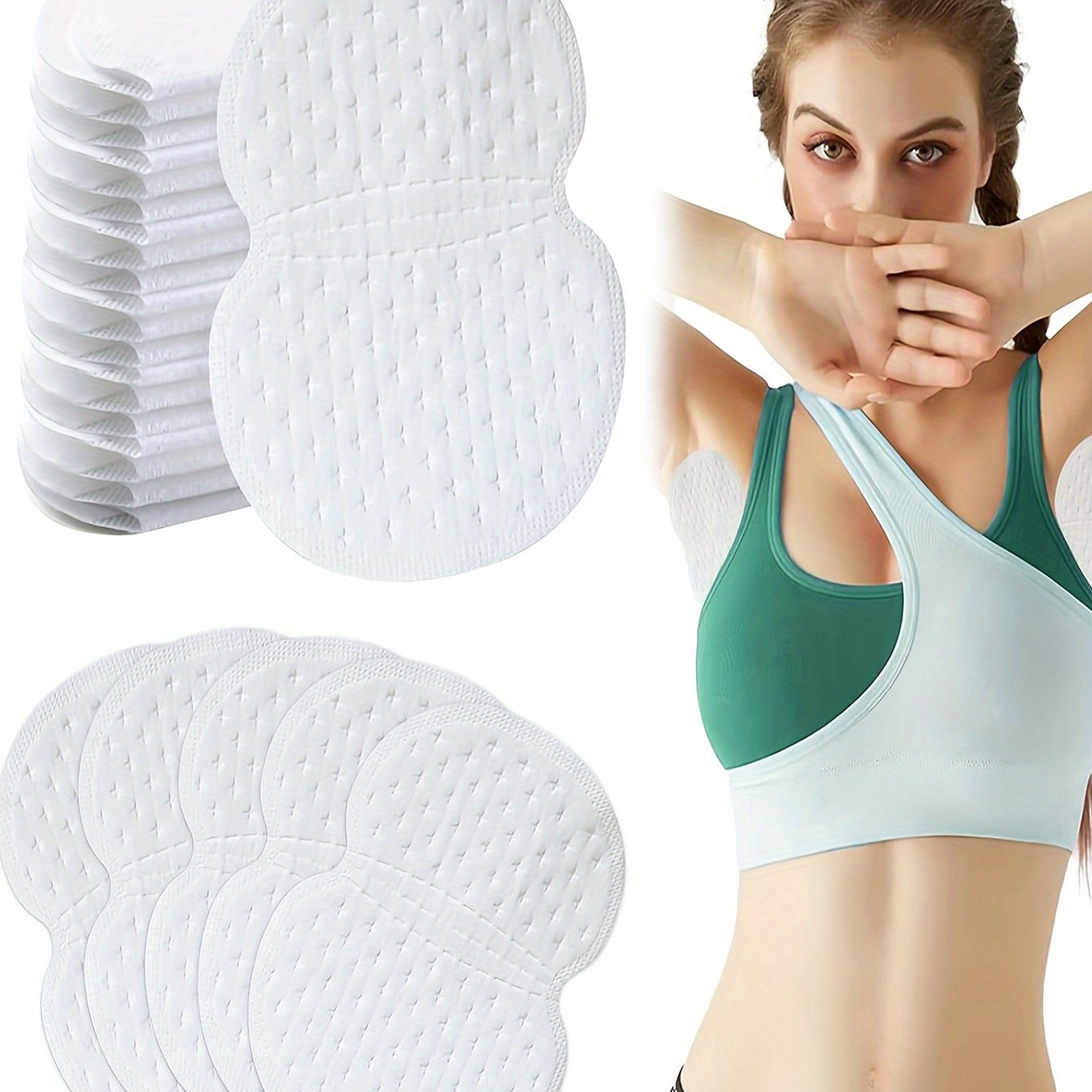 Image of 50 Pairs Unisex Anti-armpit Sweat Pads, Shirt Collar Protection Pads Invisible Anti-sweat Stain Liner, Disposable Anti-sweat Underarm Protection Pads