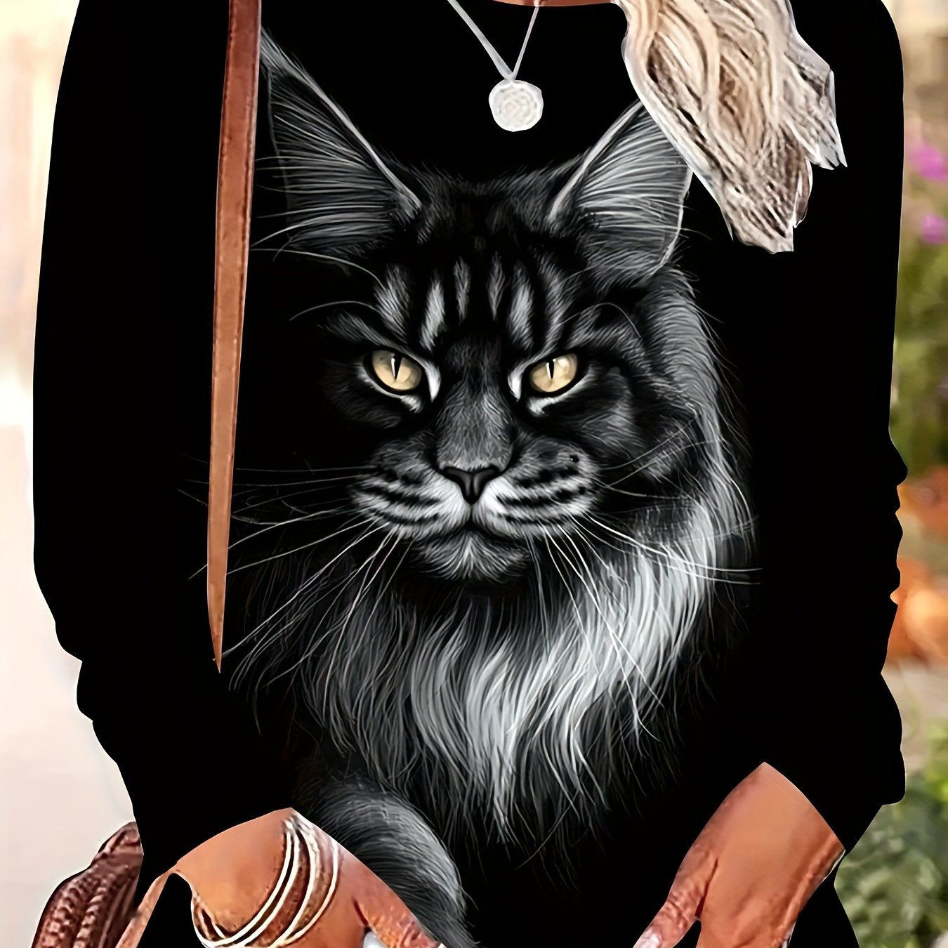 Spring/autumn Fashion Women's Animal Print Top, Casual Round Neck Long Sleeve T-shirt, Comfortable Pullover Base Layer