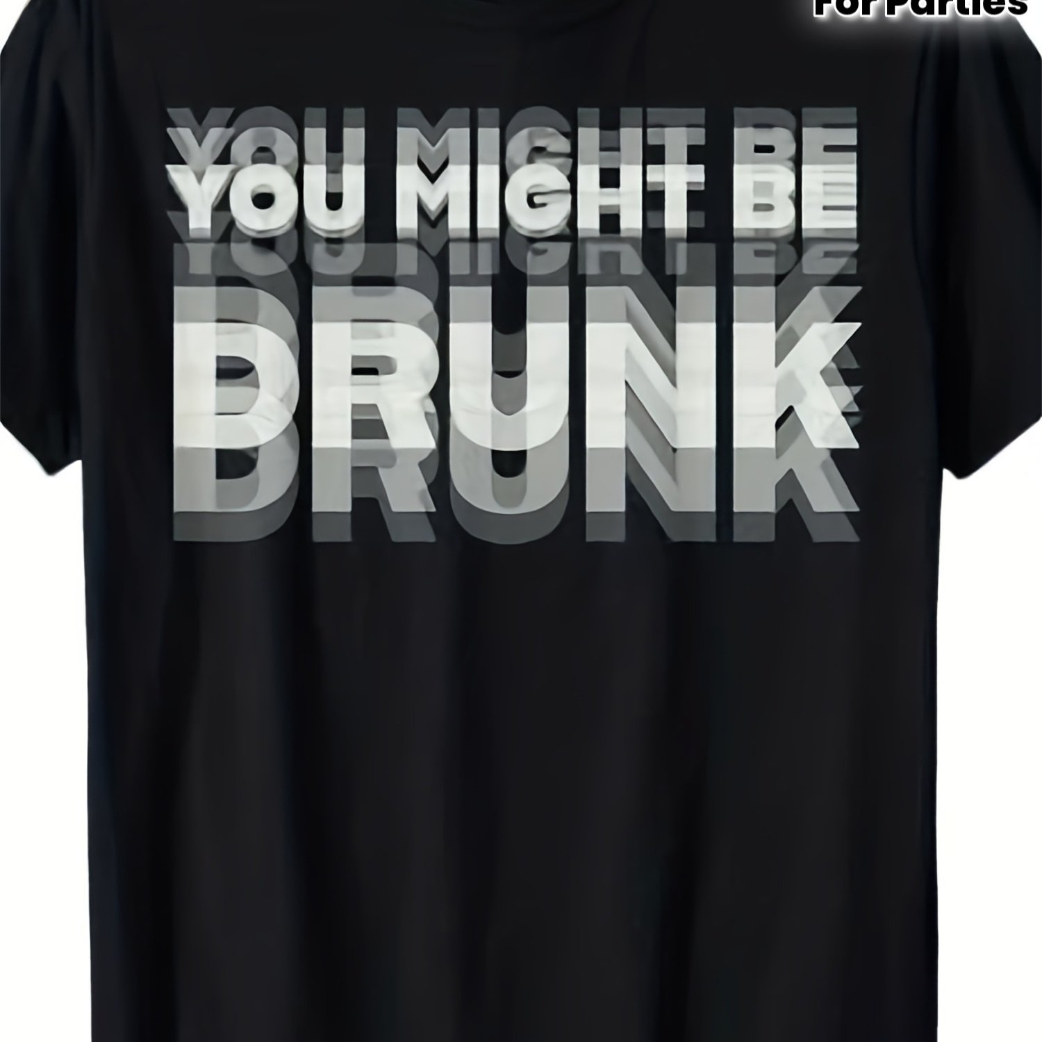 TEMU Plus Size Men's T-shirt, Men's Funny "you Drunk" T-shirt - Sober Design, Alcohol-themed Short Sleeve Top, Comfortable For Parties, Gifts, And