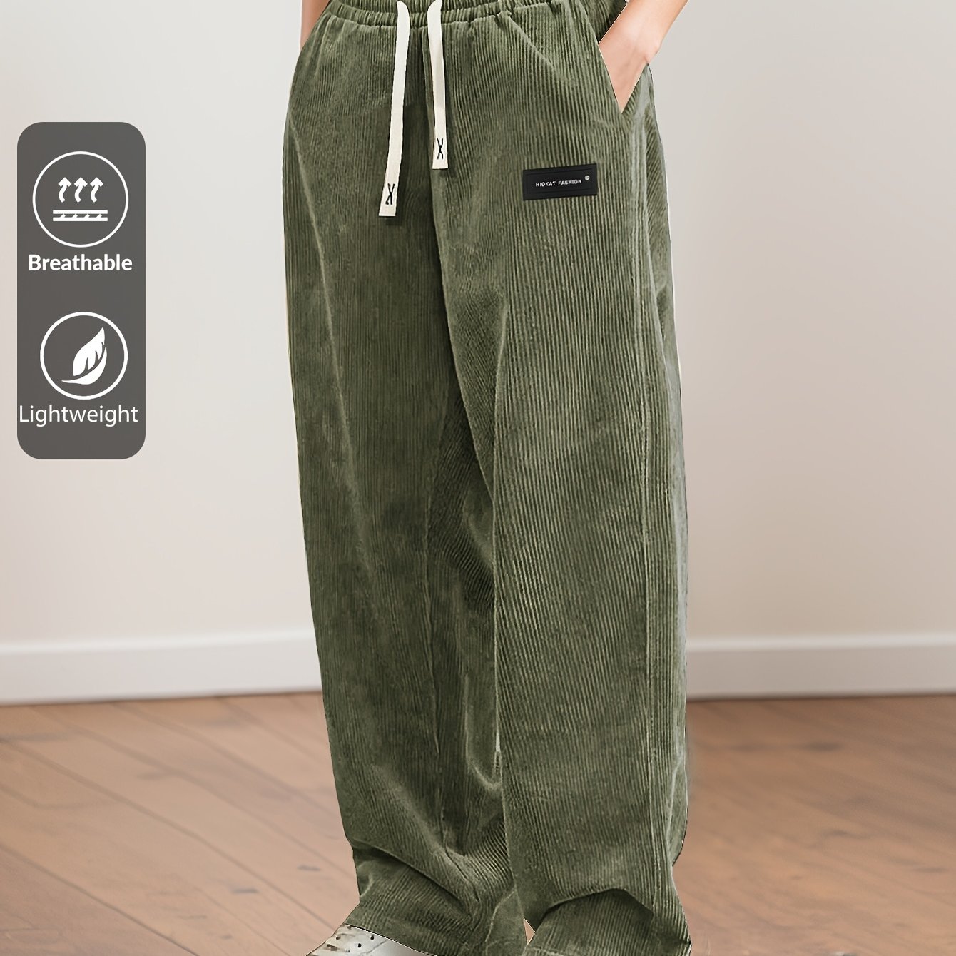 E-shop Damen- mit strukturierter gerader Passform schmaler Schnittführung, Frühjahrs-/Herbst-Stil mit Kordelzug elastischem Bund, geeignet für den