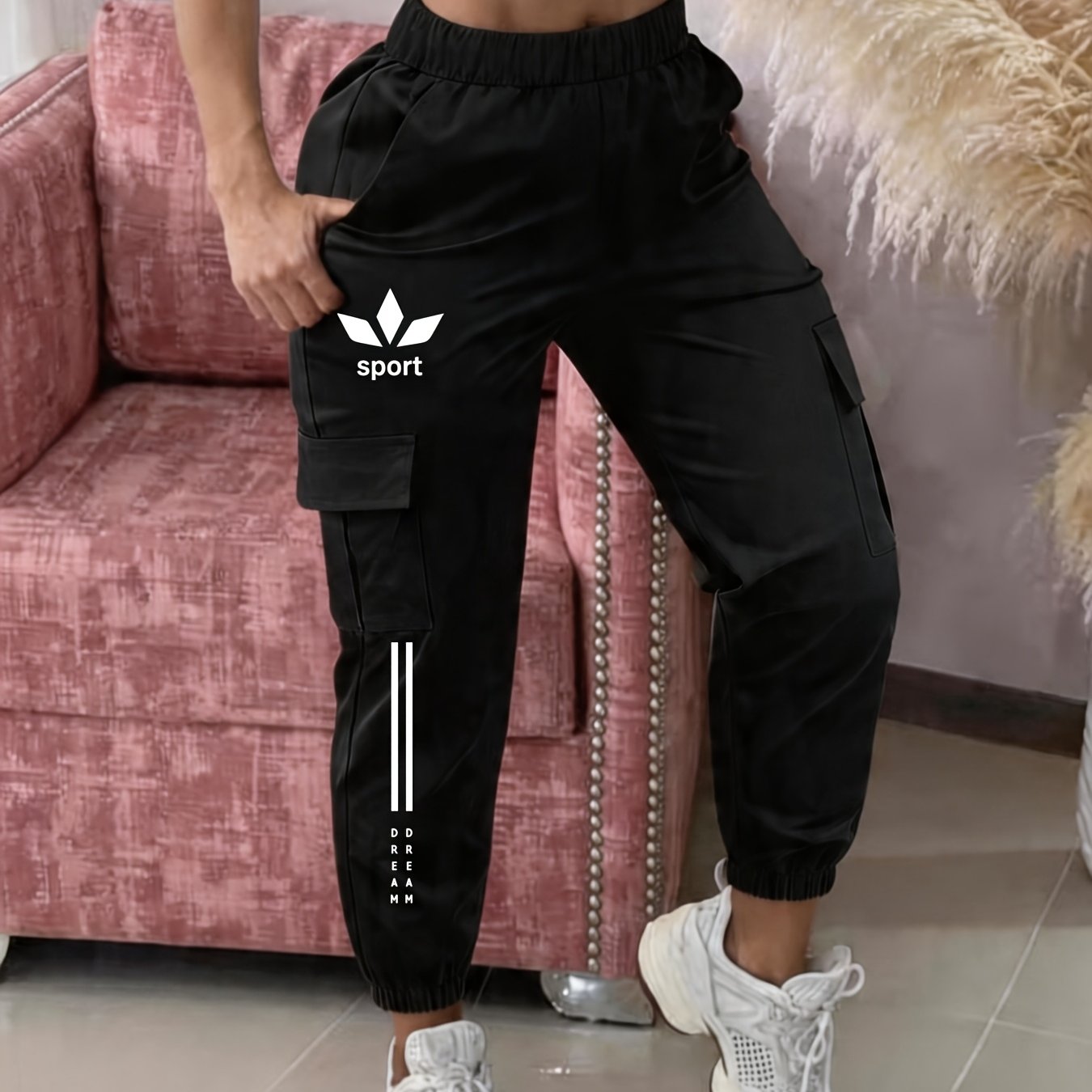 TEMU New Arrival - Women's Long Pants, Sold Individually, Multi-pocket Cargo Pants Style, Fashionable Women's Trousers, Machine Washable, Durable