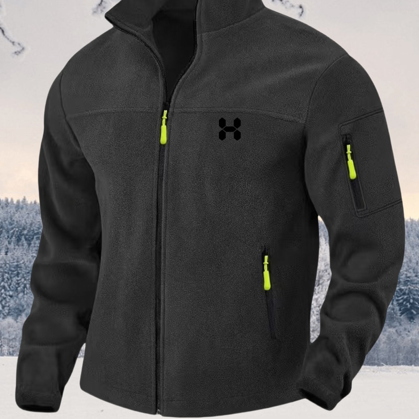 TEMU Men's Autumn/winter Jacket 2026 New Style, Trendy Streetwear Stand Collar Jacket, Windproof Warm Multi-pocket Outdoor Workwear Full-