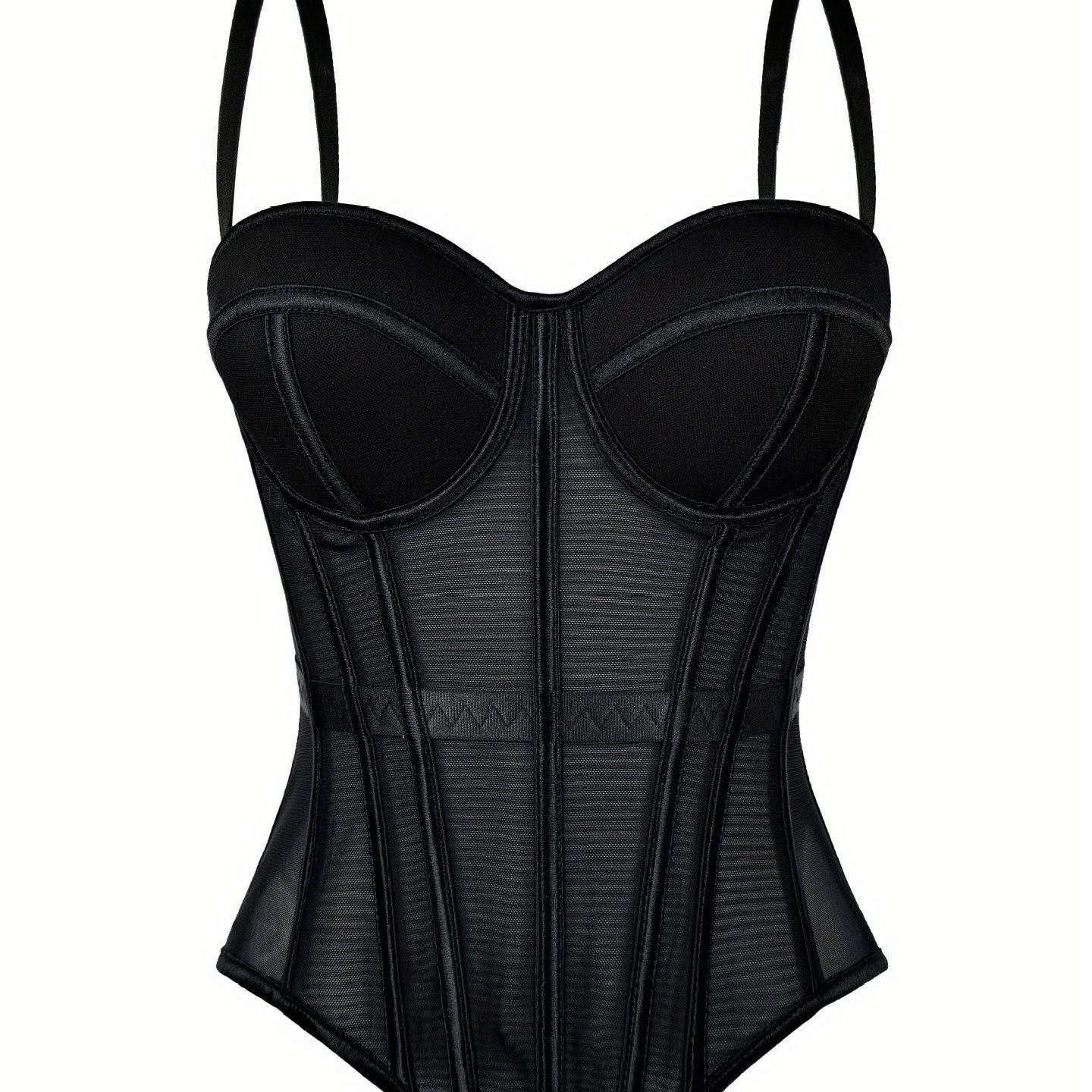 E-shop Elegantes, durchsichtiges Mesh-Korsett mit Schnürung, Korsett für Oberbekleidung, elegantes, eng anliegendes Träger-,