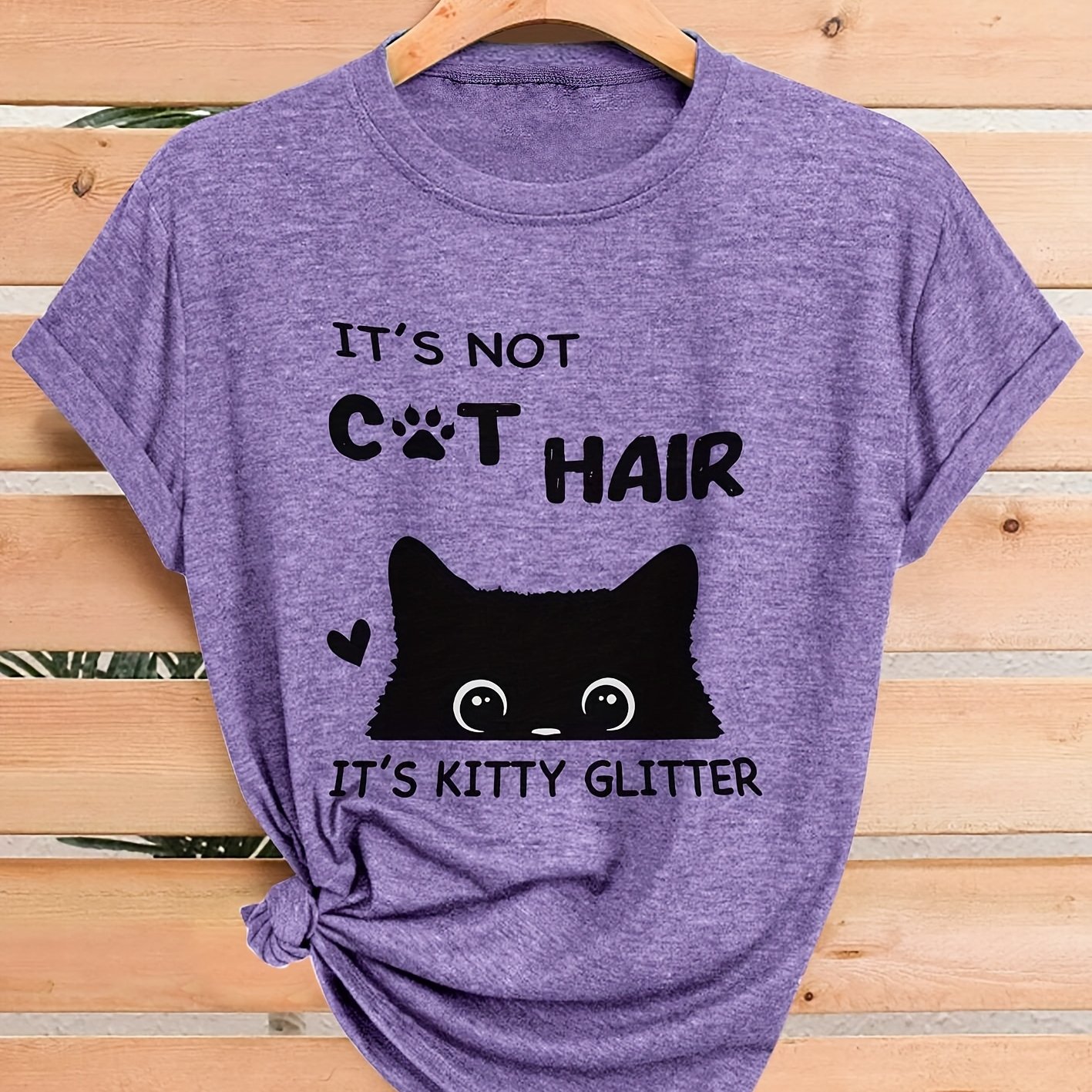 TEMU Women's Vintage Style Cat Cartoon Print Fashion T-shirt, Casual Sporty Round Neck Short Sleeve Top For Spring/autumn, Multiple Colors , Sizes