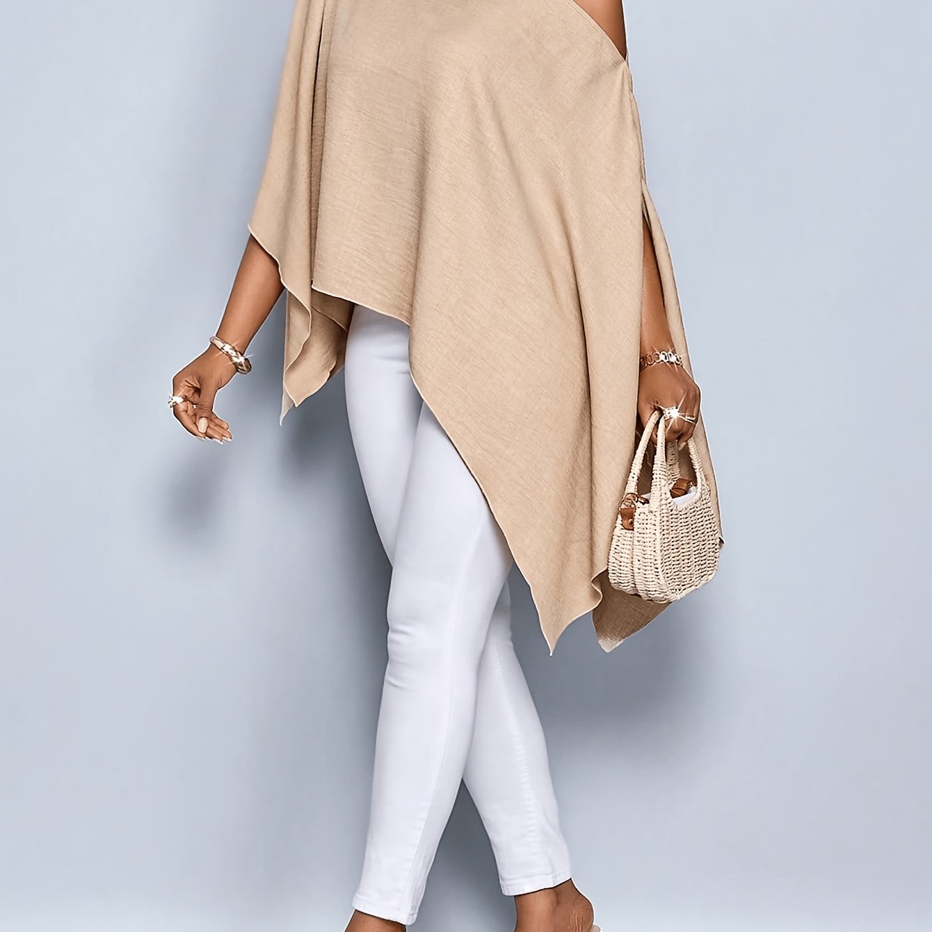 TEMU Women's Fashionable And Elegant Cape Sleeve Loose Shawl Shirt