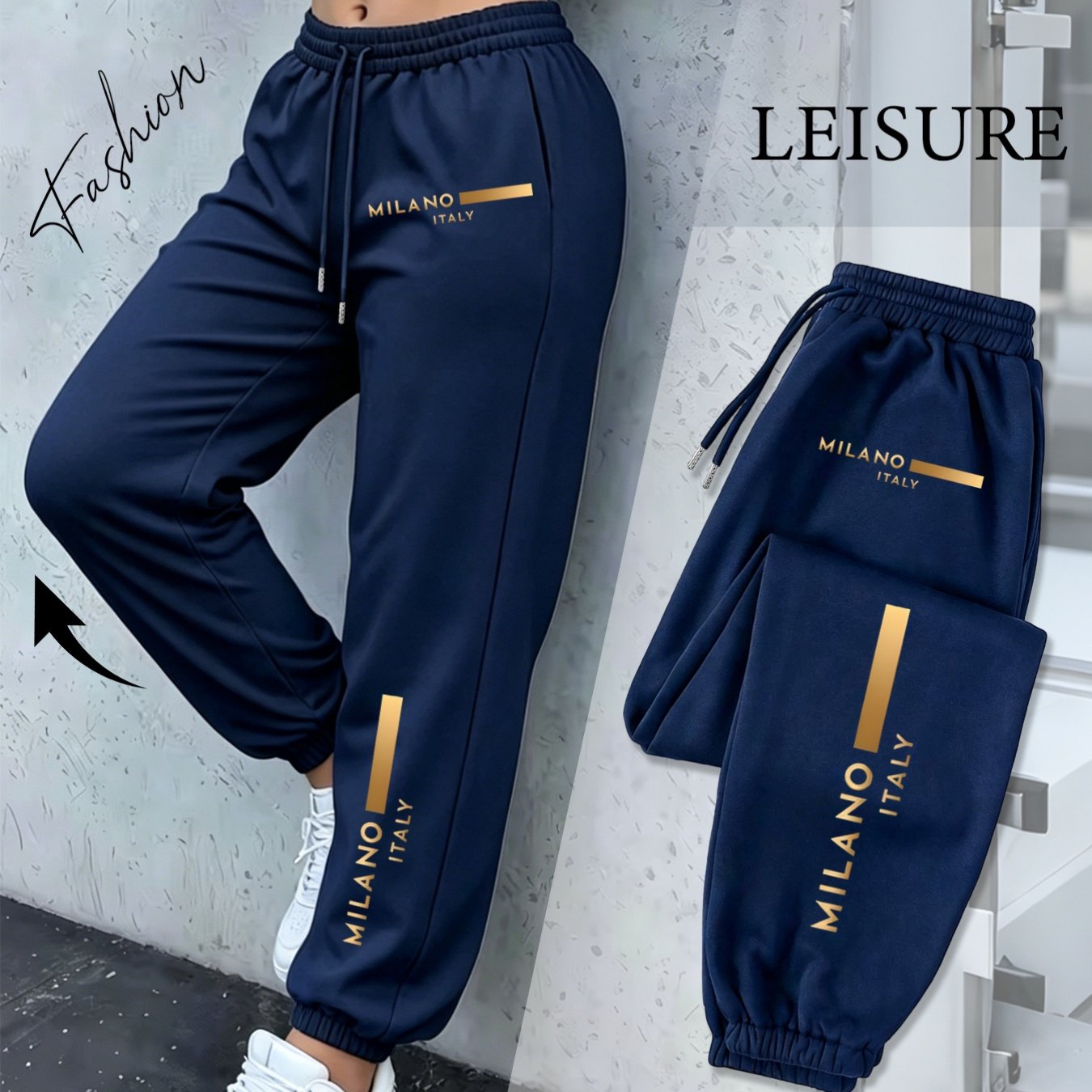 TEMU Solid Color Letter Print Jogger Pants With Elastic Waist & Tapered - Vintage Sweatpants Suitable For Streetwear,, Office, Casual Wear - Machine