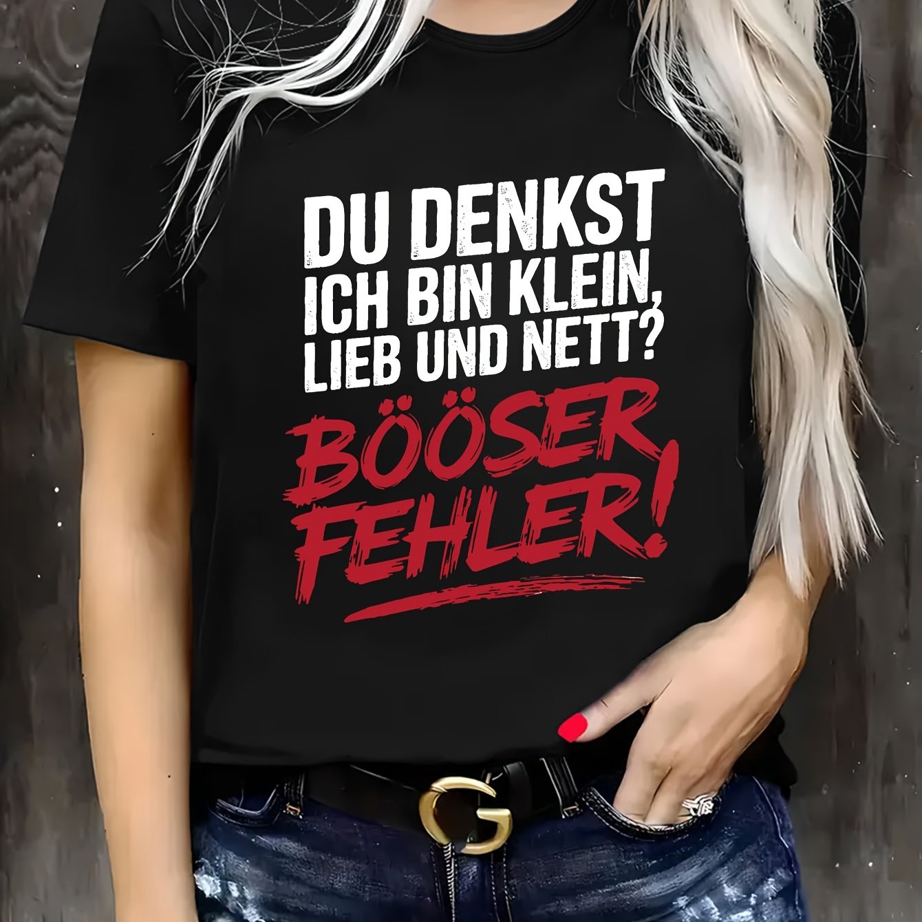 Image of You For I'm Small, Sweet And Nice? Bad ! Funny German Saying Essential T-shirt