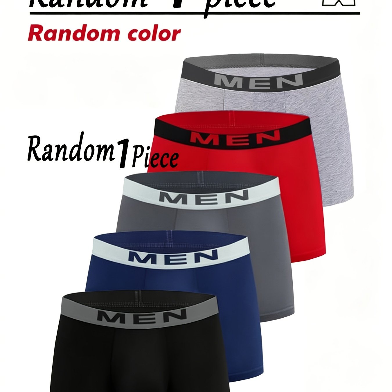TEMU Random 1pc 's Flat Brief, With Men Waistband, Fashionable And Comfortable, Polyester 95%, Elastane 5%, Suitable For Daily Wear