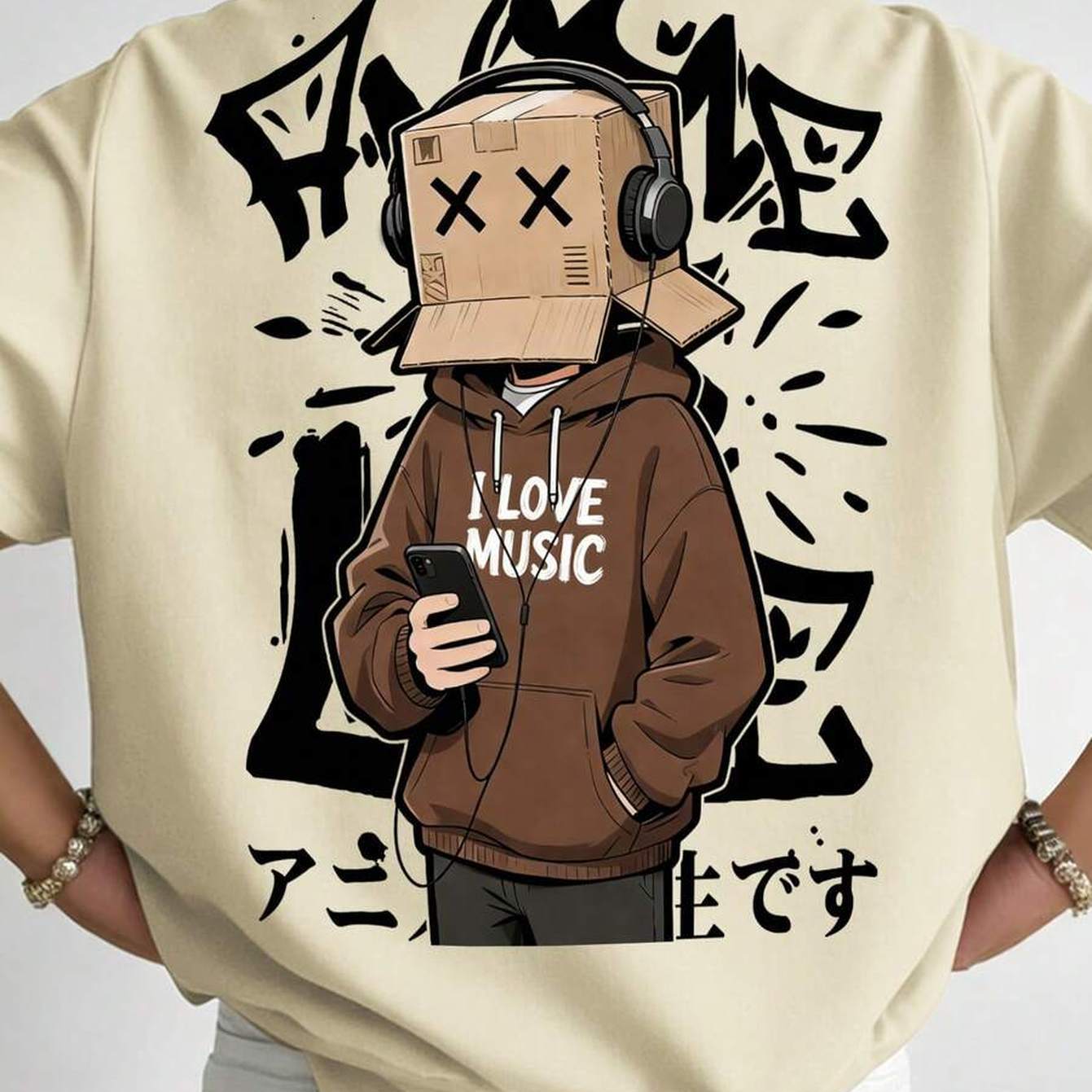 TEMU Men's Cartoon Print Crew Neck Short Sleeve Casual T-shirt, Regular Fit Short Sleeve, Breathable Summer Casual Wear, - No Texture