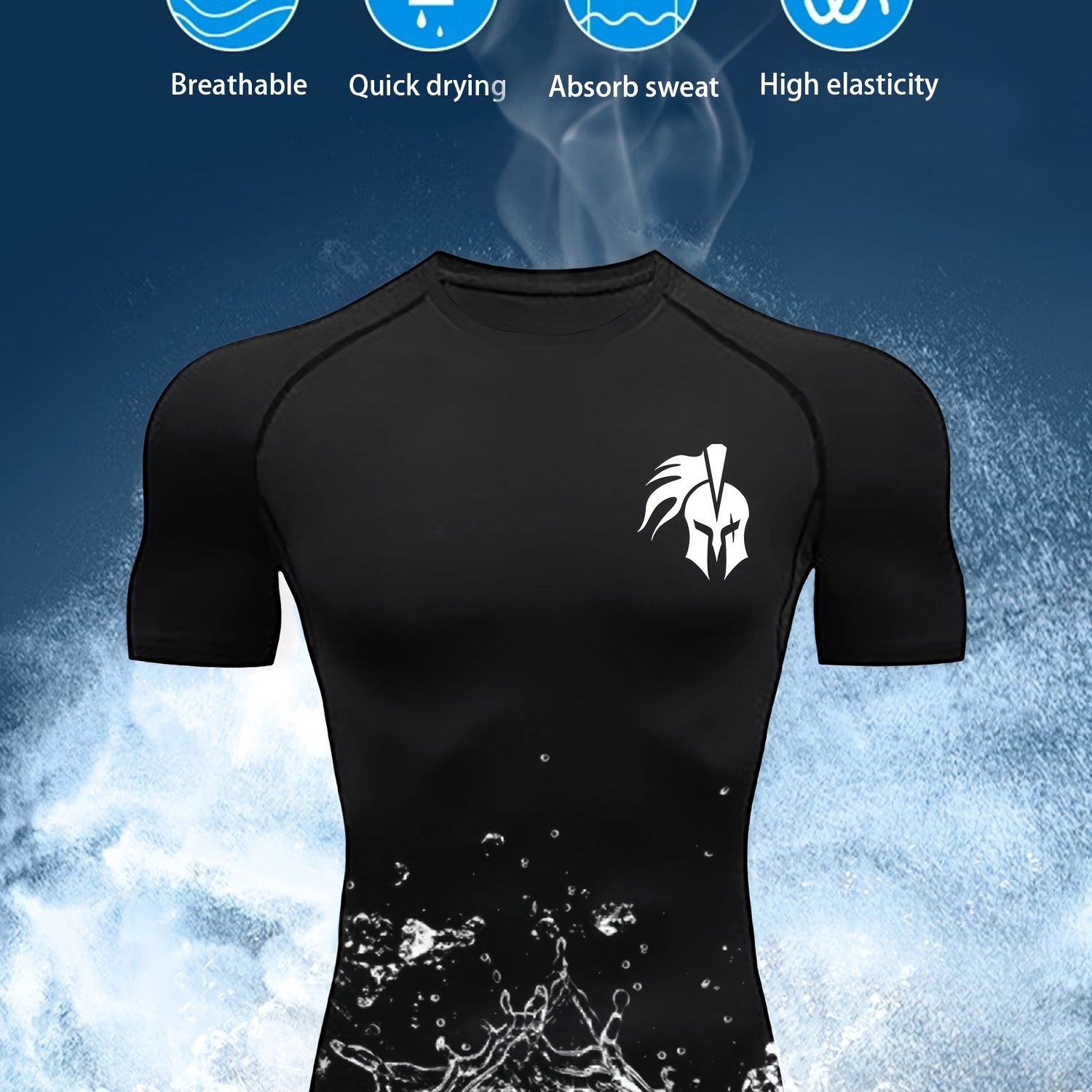 TEMU T-shirt à manches courtes pour l'entraînement de gym pour hommes , débardeur de fitness, t-shirt de sport, t-shirt de course à pied.