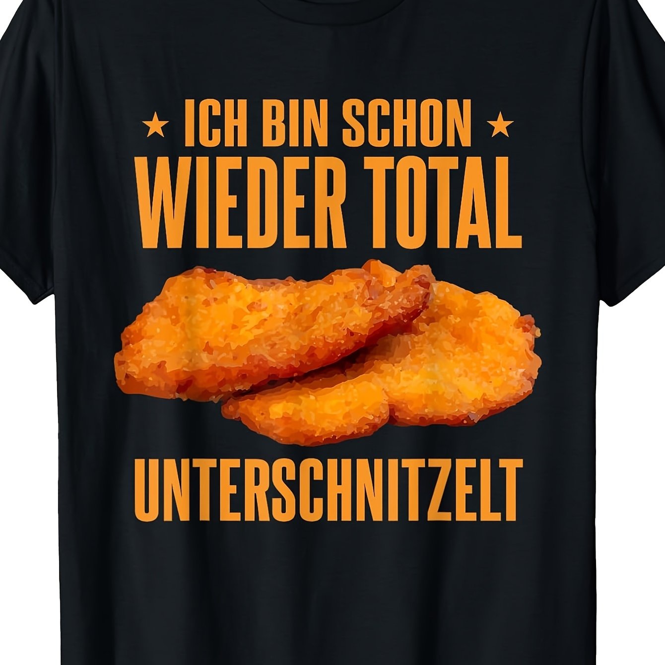 Image of Plus Size Funny " Unterschnitzelt" T-shirt, Black Vintage T-shirt, Perfect For Home| Outdoor| Gift| Work (birthdays)| Valentine's Day| Mother's Day) S-3xl Unisex