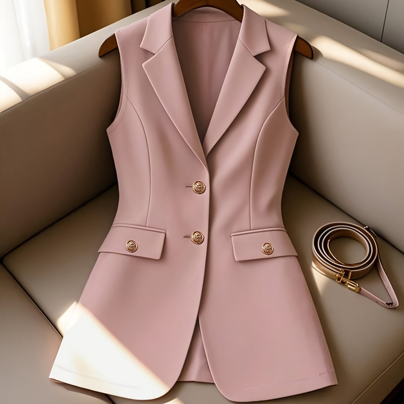 TEMU Targeted Women's Elegant Women's Business Elegant Sleeveless Suit Jacket Women's Vest Top Zd1119714