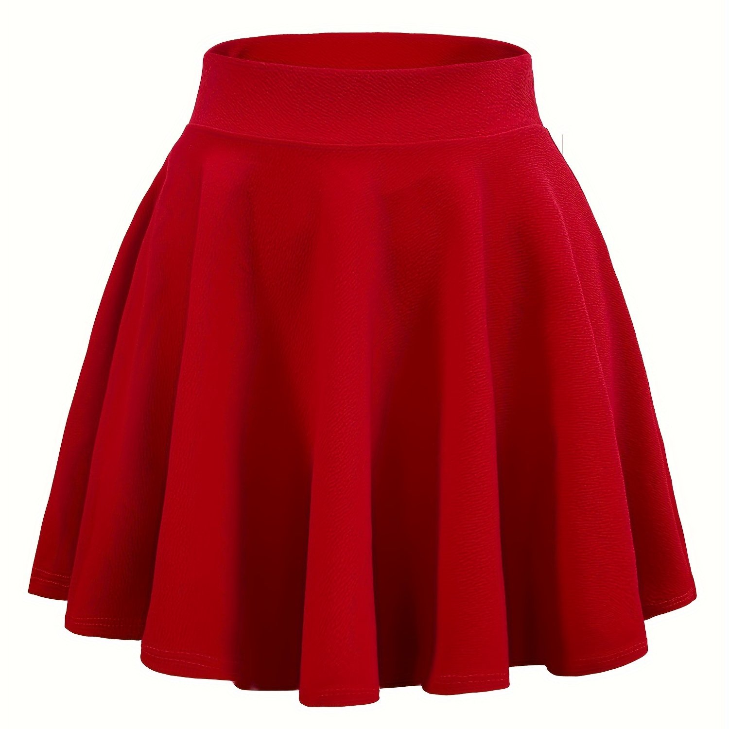 Image of Elegant High Waist A-line Skirt, Comfortable Elastic Waist Skirt, Women's Clothing