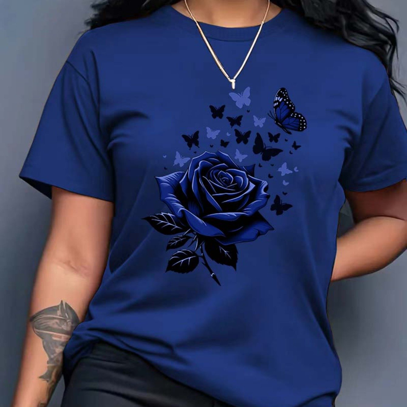 TEMU Plus Size - Plus Size - 0-8xl Plus Size Casual Stylish Printed T-shirts For Women, Trendy Base Layer For Daily , Unique And Suitable For