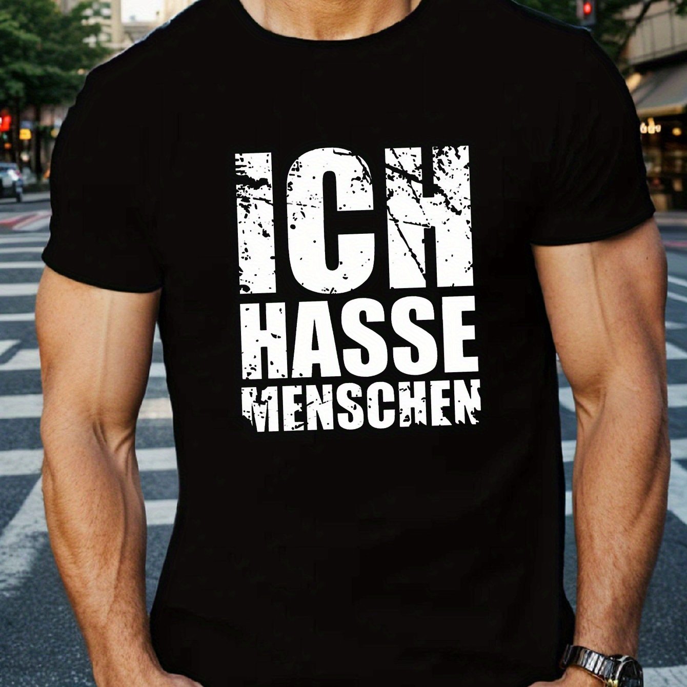 German I Hate People Men's Short Sleeve T-shirt Summer T-shirt Top