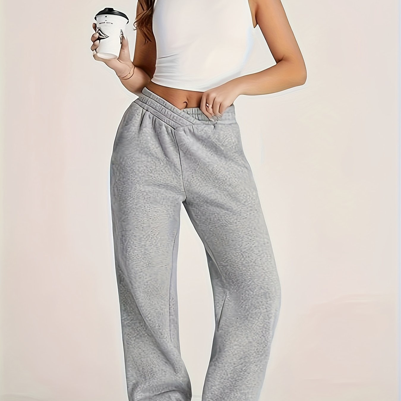 Image of Women's Casual Pants With Pockets, Loose-fitting Joggers, Tapered Sweatpants, Women's Trousers