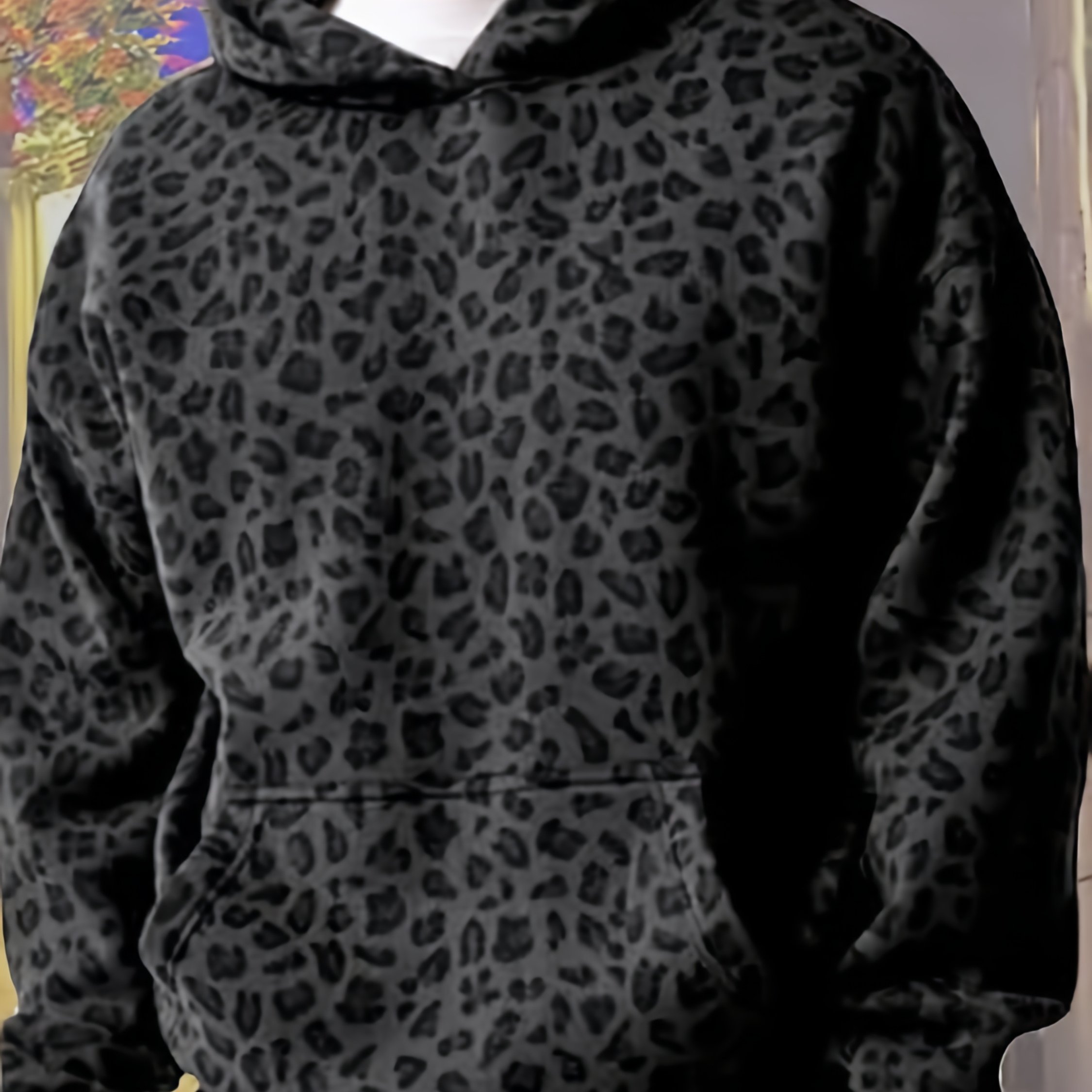 Cheetah Hoodie Harajuku Leopard Print Grunge Goth Y2K Zip Up
