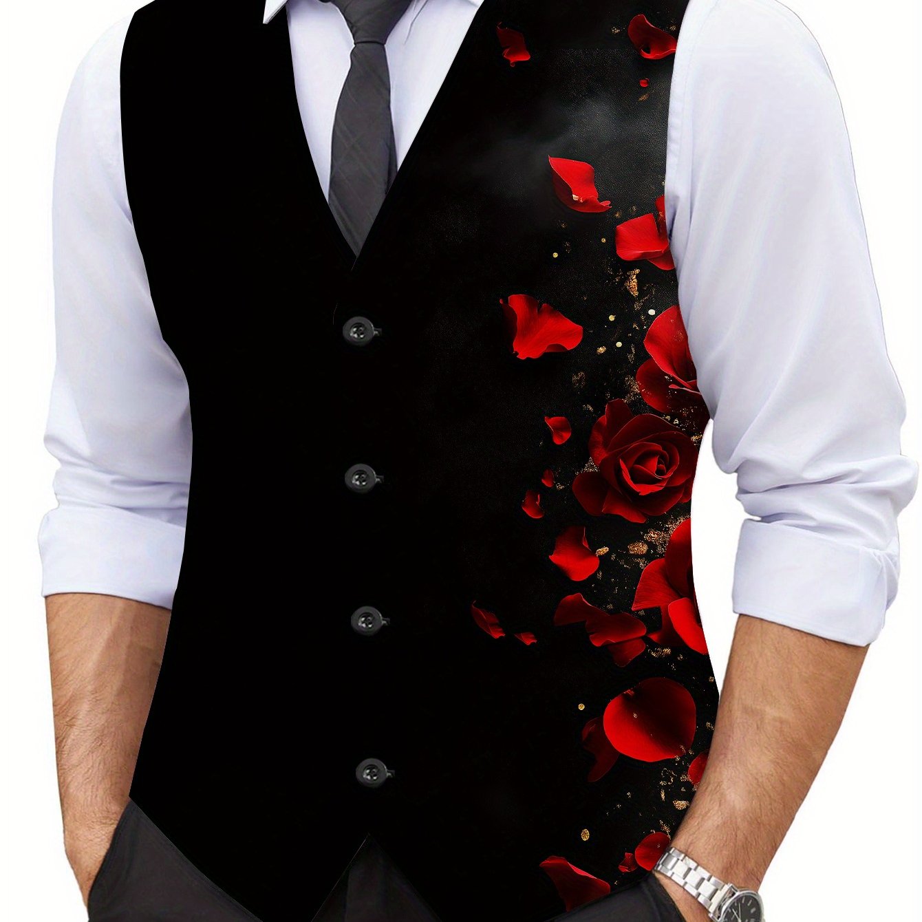 TEMU Dopamine Western Fashion Men's Trendy V-neck Vest