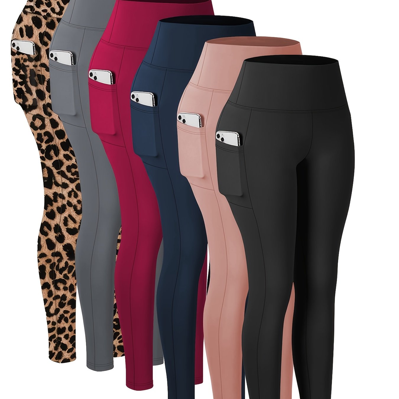 TEMU One-piece Women's High-waisted Yoga Pants - Tummy Control, Hip Lift, Soft And Elastic Sports Pants, Breathable Fitness Cycling Yoga Leggings Suitable For All And Outdoor Sports Occasions