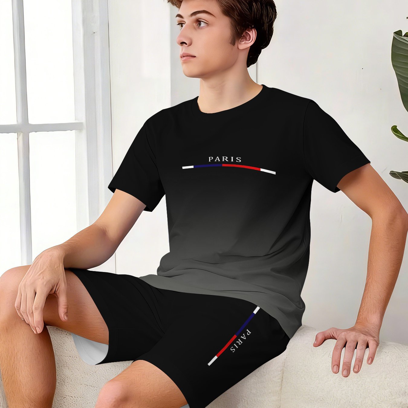 TEMU Youth Pajamas And Set, Summer Casual 2pcs Outfit., For Teenager