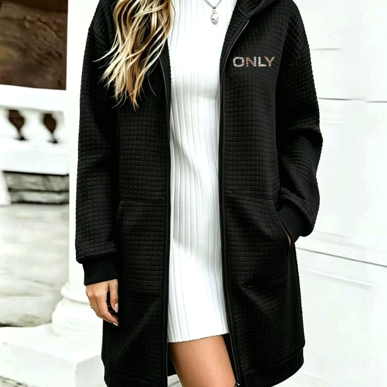 TEMU Athletic Hooded Lightweight Zip-up Cardigan Jacket, Casual Women's Trench Coat, Comfortable Cute ' Jacket Women's Wear, Trendy Comfortable