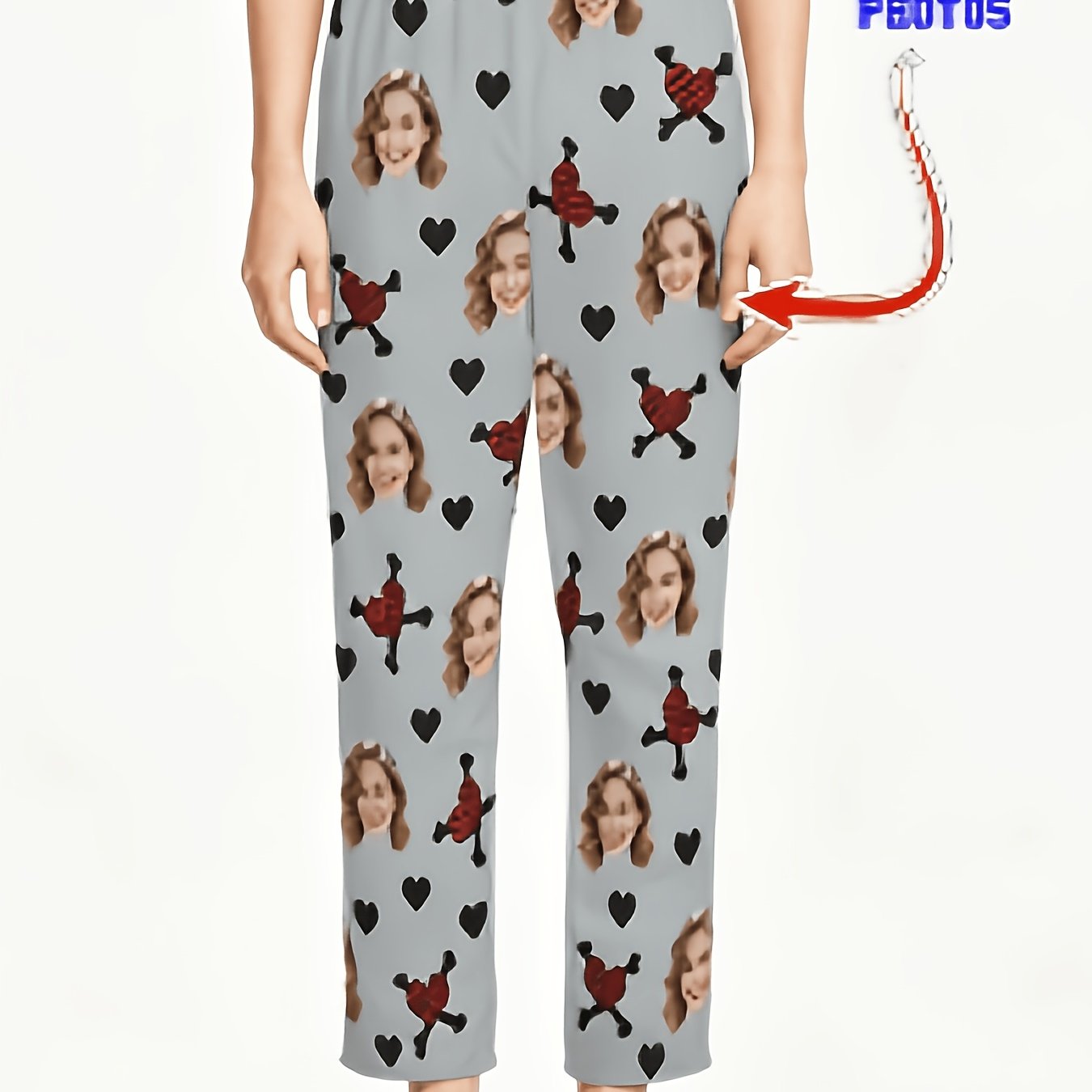 TEMU Customized Photo Men's Pants - Personalized Face And , Green Casual Pajamas Suitable For Home, Sports, And - Perfect Gift For Boyfriend Or One,