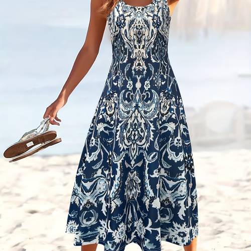 summer resort style flower print womens dress orientation