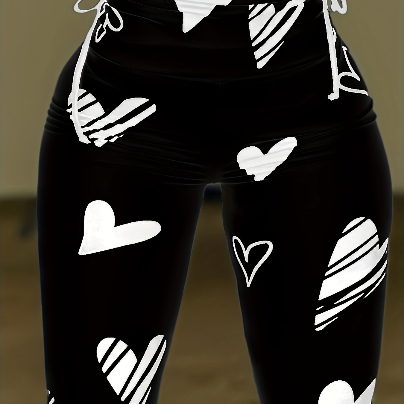 Image of Fashionable And Sexy High-waisted Drawstring Leggings