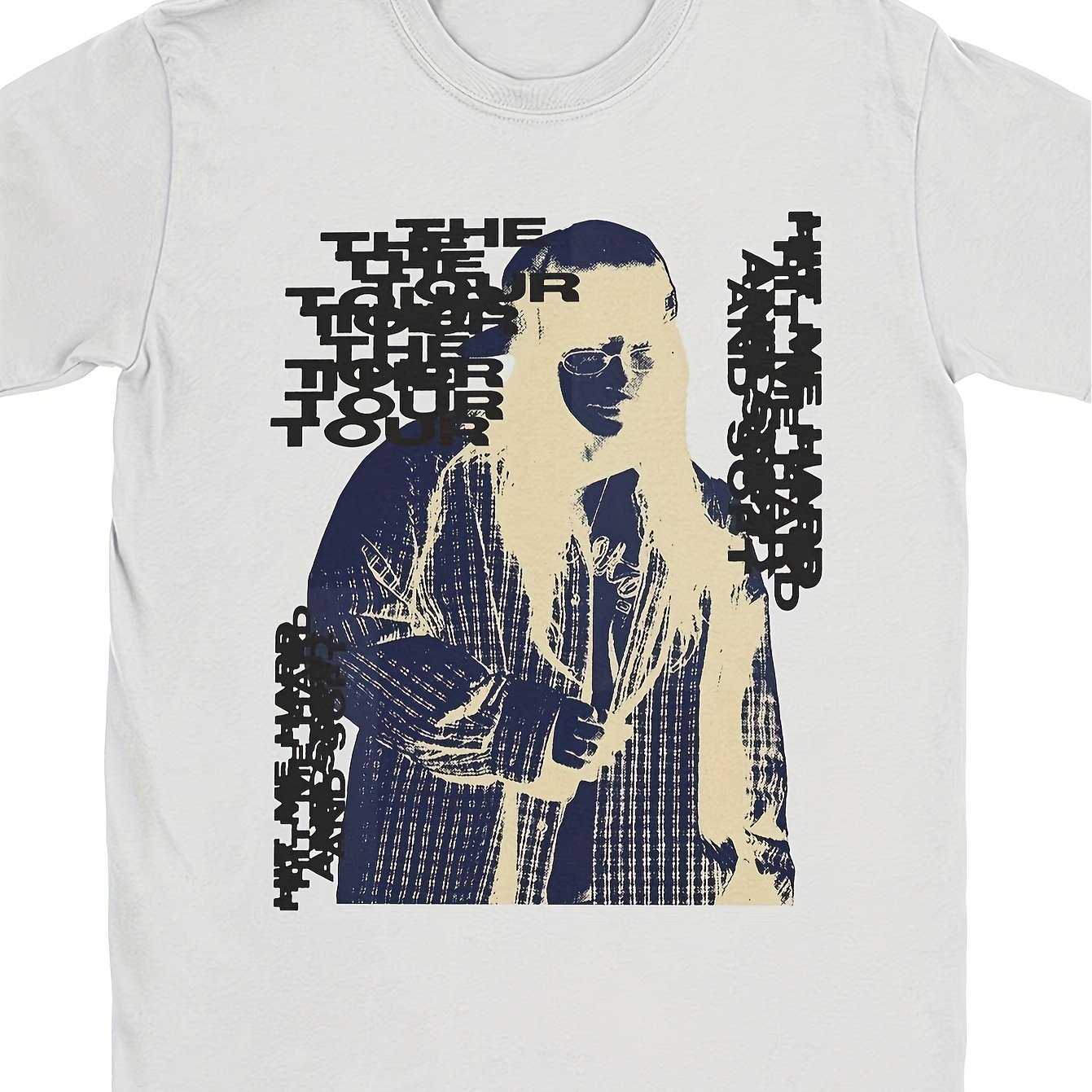 Image of Men's Vintage Hard Graphic T-shirt - Soft Breathable Light Grey Tee With Geometric Print, Crew Neck Short Sleeve Shirt For Casual & Party Wear, Machine Washable Regular Fit