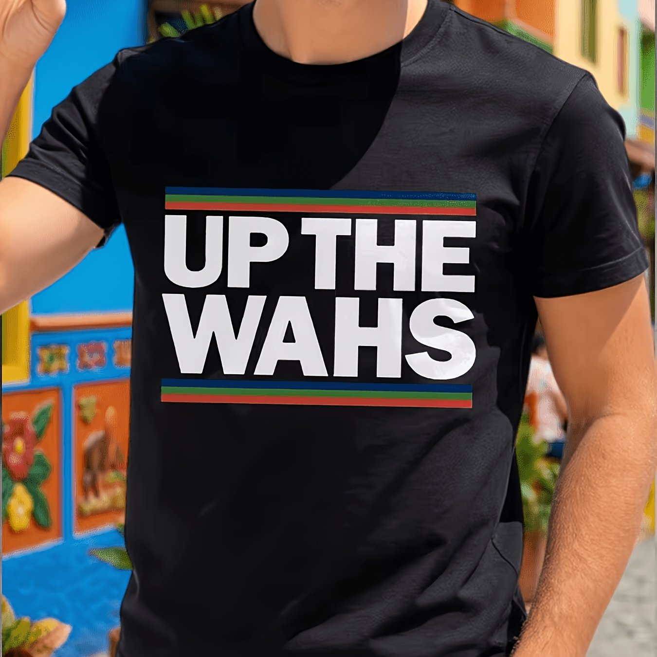 TEMU 1pc Upthewahs Print Trendy Men's T-shirt - Summer Tee - Men's T-shirt - T-shirt - Trendy Men's Tee - With Fashionable Design - Essential For