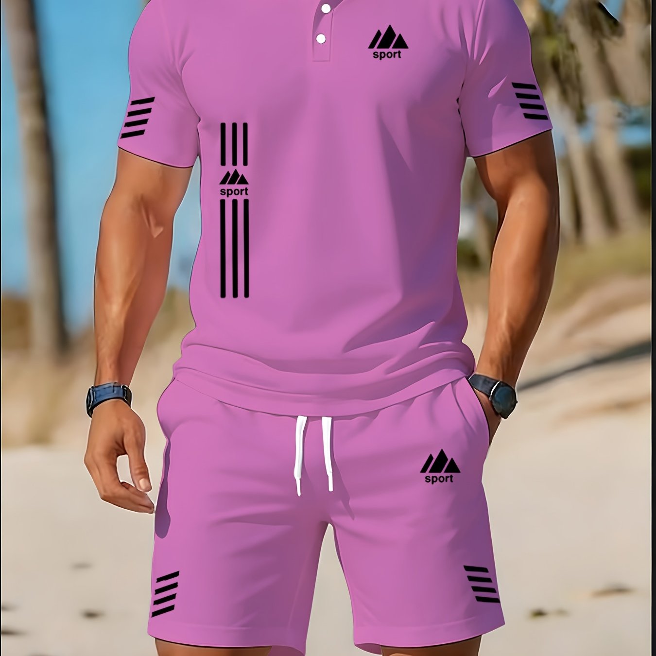 TEMU Summer Men's New Casual Shirt Set