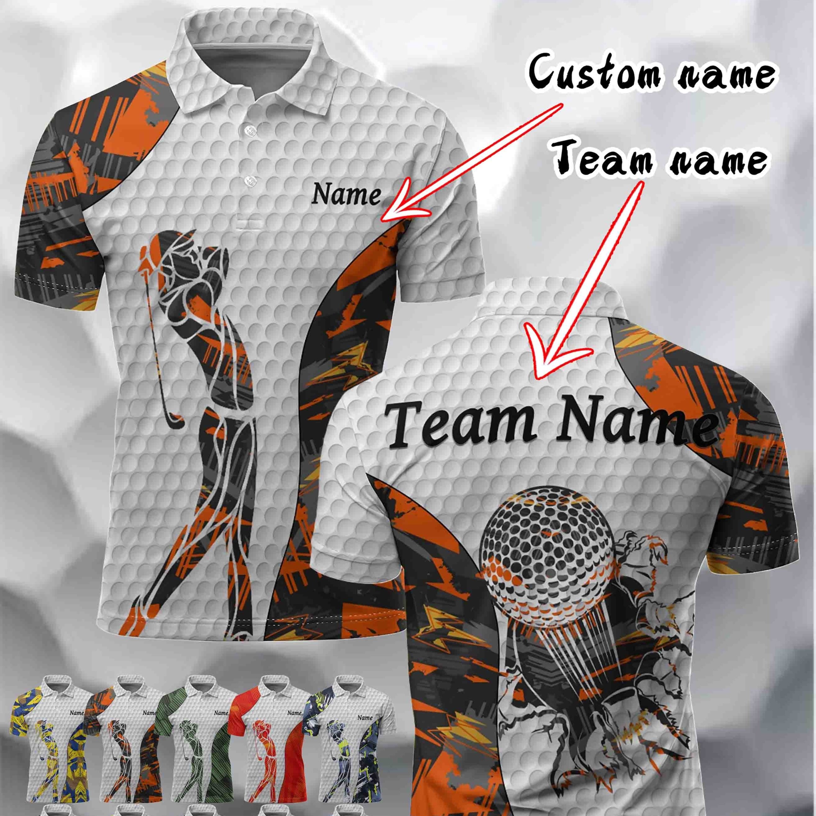 TEMU Customized Skull Pattern Golf Shirt For Men, Supports Personalized Printing Of Name And Team Name, Short-sleeved Sports , Breathable Fabric Is