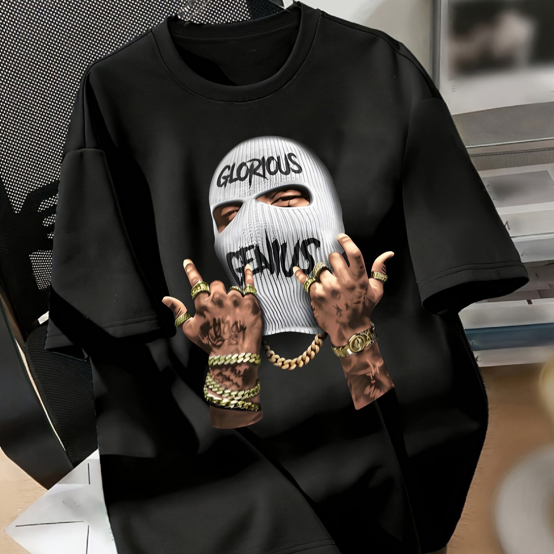TEMU Graphic Print Drop Shoulder T-shirt, Short Sleeve Crew Neck Casual Top For Spring And Summer, Women's Clothing