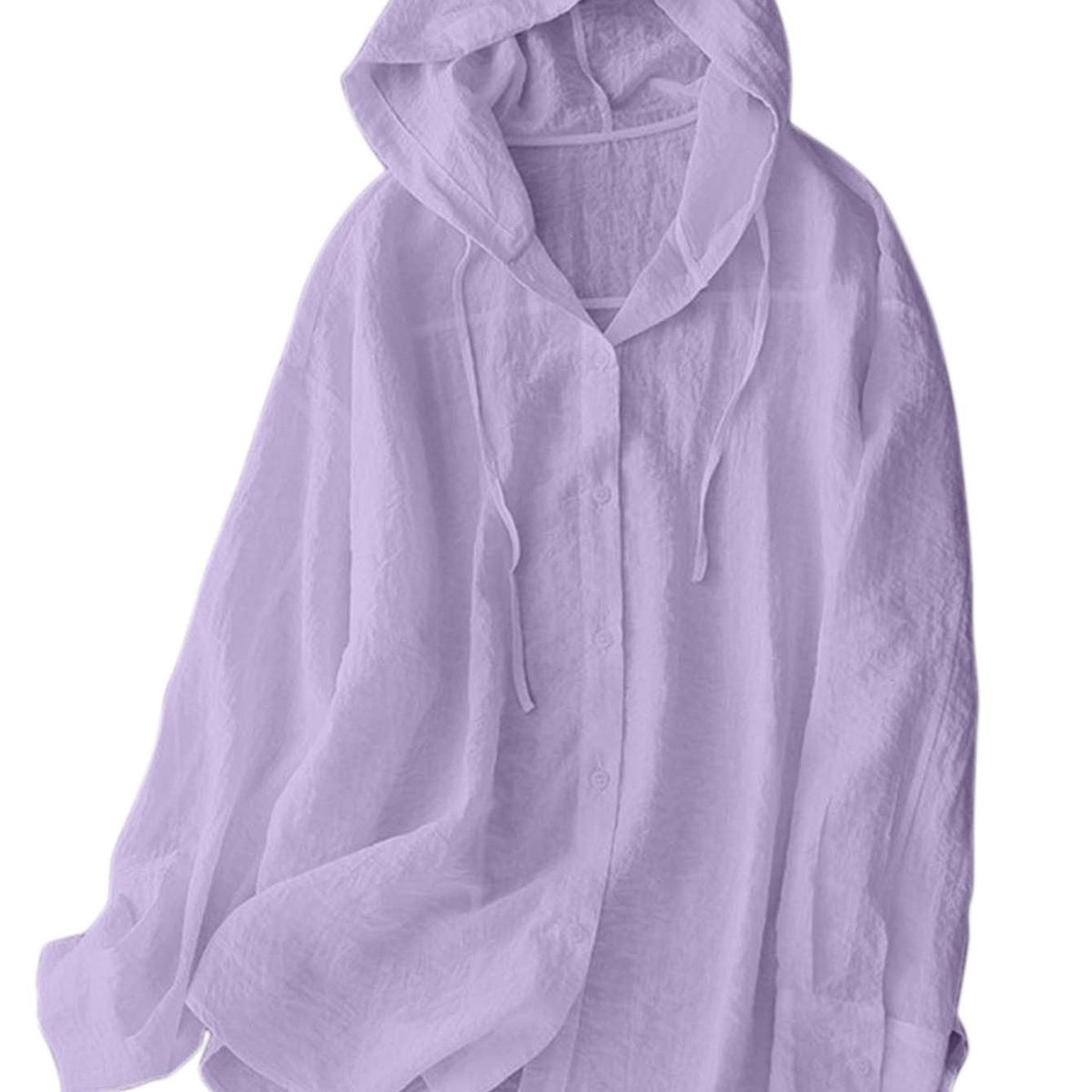 Image of Women's Lightweight Hoodie, Long Sleeve Open Front Sun Shirt, Cardigan For Outdoor Beach