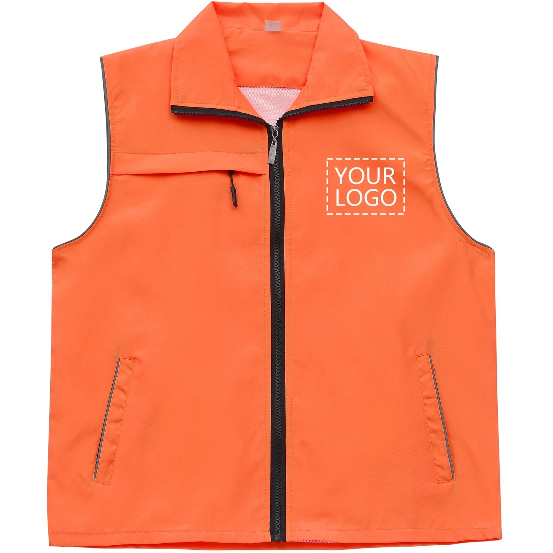 TEMU Gilet de travail avec logo personnalisé, uniforme publicitaire, veste de travail imprimée, activité promotionnelle, gilet de supermarché, ,