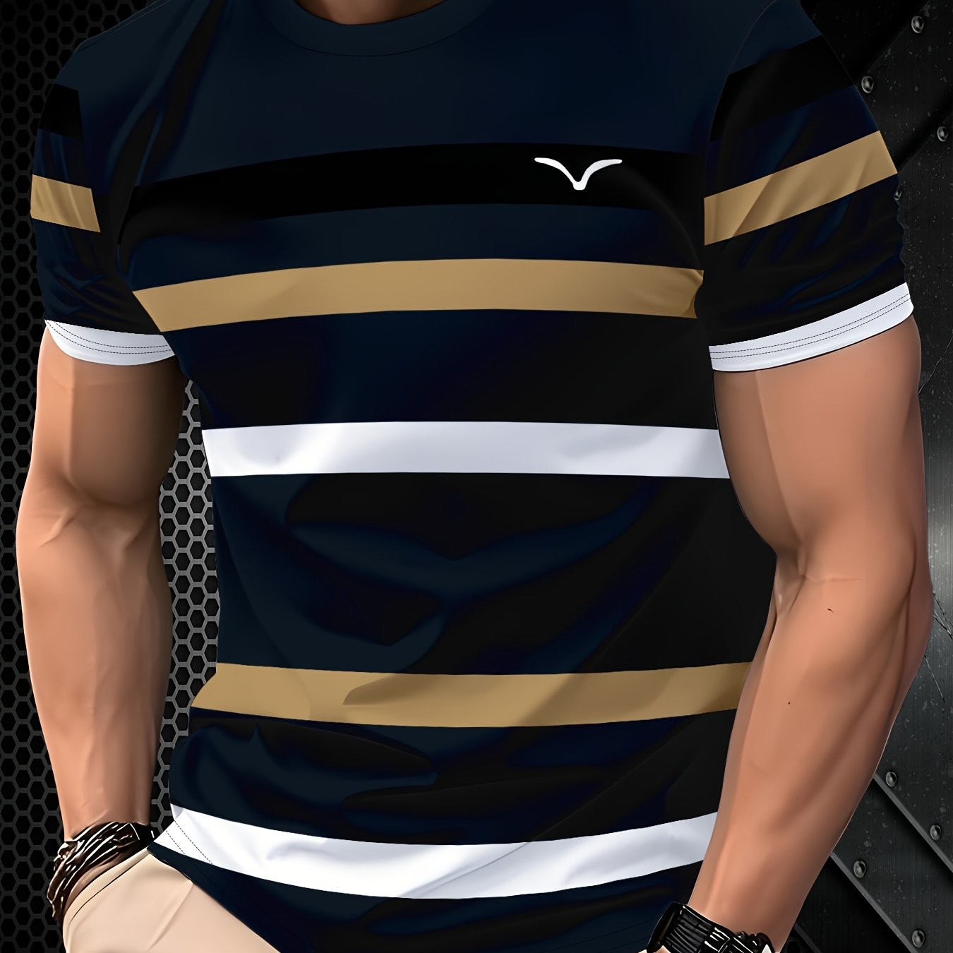 E-shop Herren 100% Rundhals Kurzarm T-Shirt - Unifarbenes Casual Outfit, Maschinenwaschbar, Ganzjahres-, Glatte Textur, Minimalistisches Unifarbenes