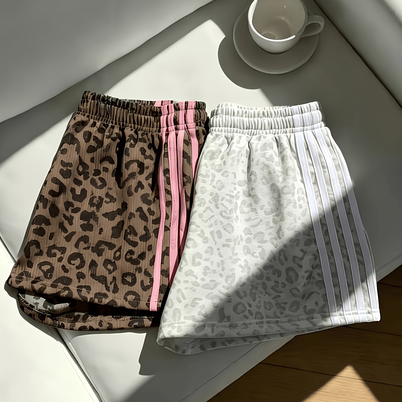 TEMU Women's Leopard Shorts 2pcs Set