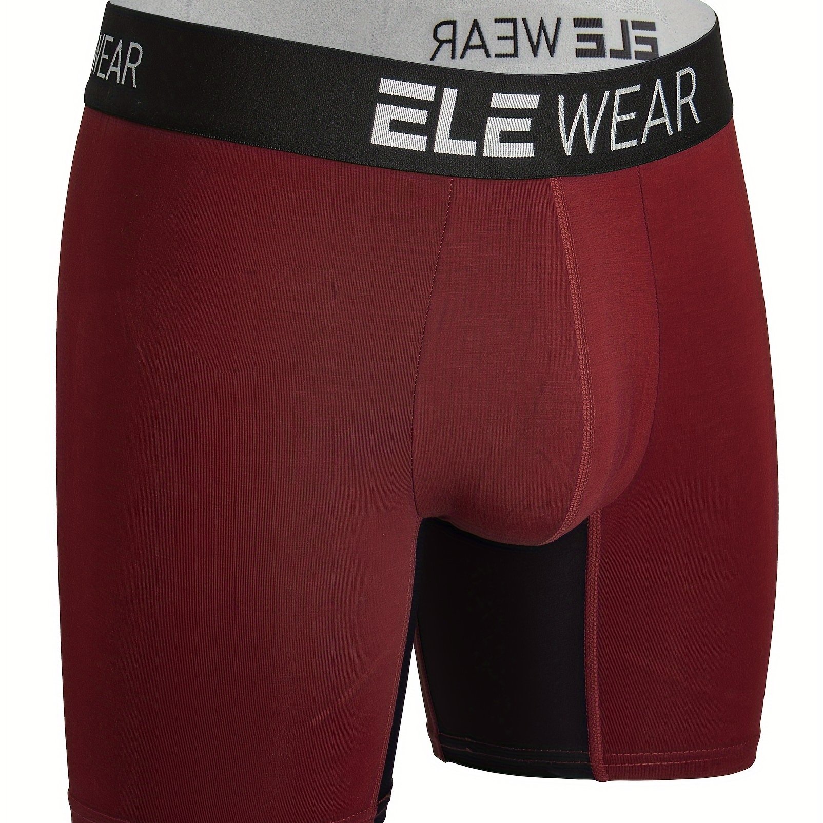 TEMU Plus Size Men's Bamboo Fiber Boxer Briefs, Moisture-wicking And Breathable