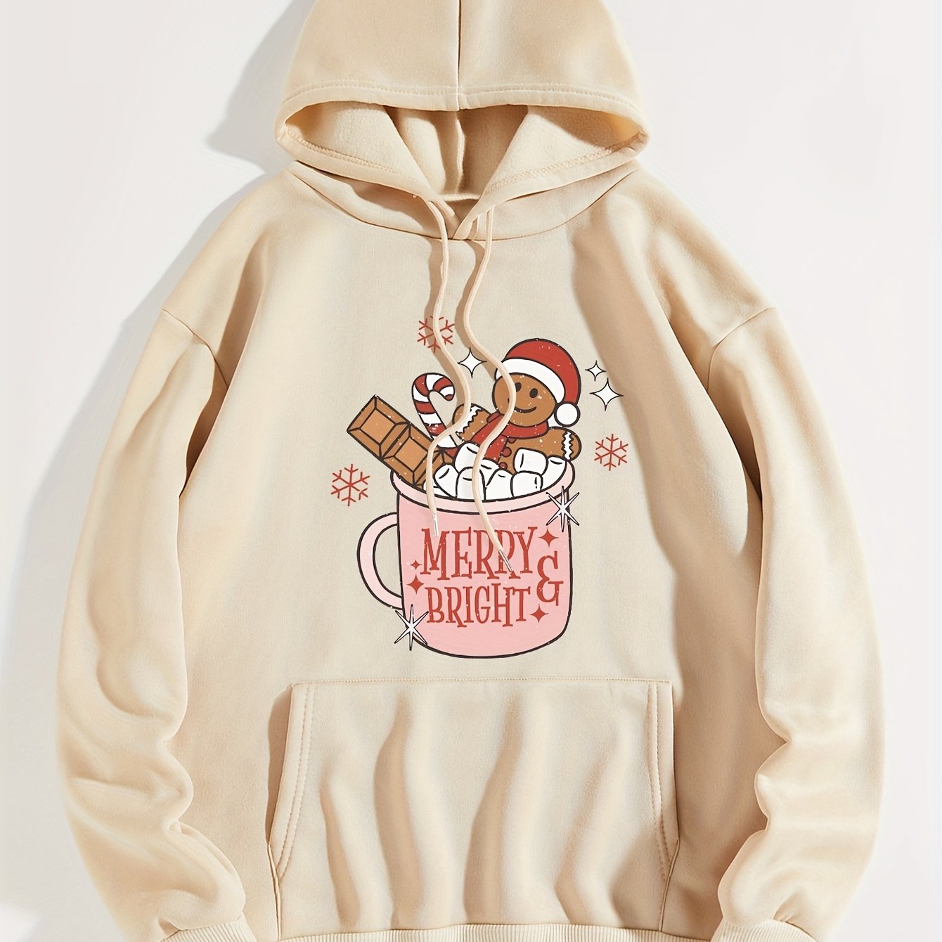 TEMU Sweat À Capuche Imprimé Café de Noël, Sweat-shirt Décontracté À Manches Longues Avec , Vêtements Pour Femmes