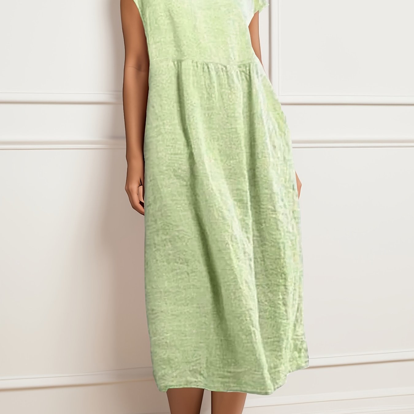 Solid Color Sleeveless Dress